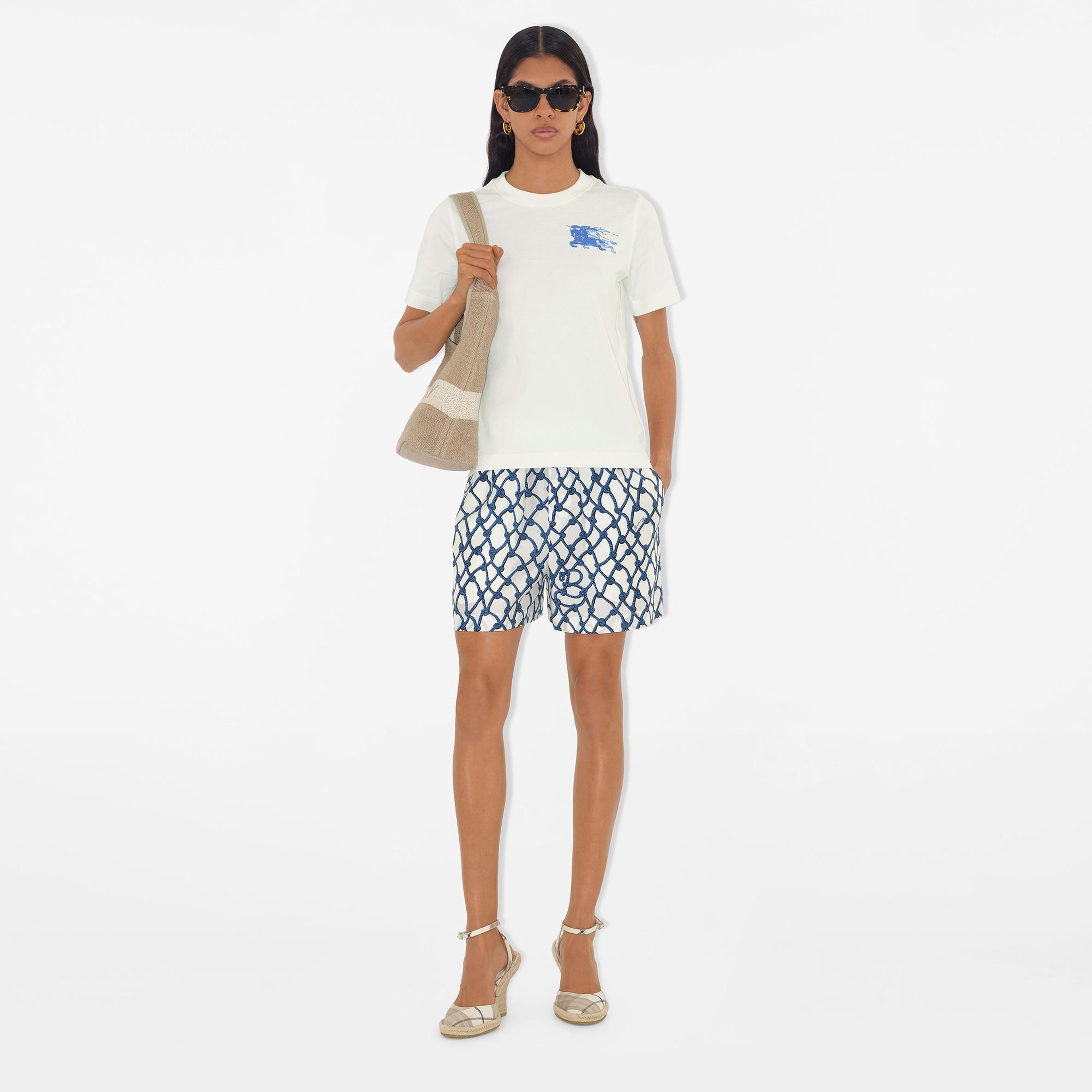 Burberry For Cotton Kadın Beyaz T-Shirt