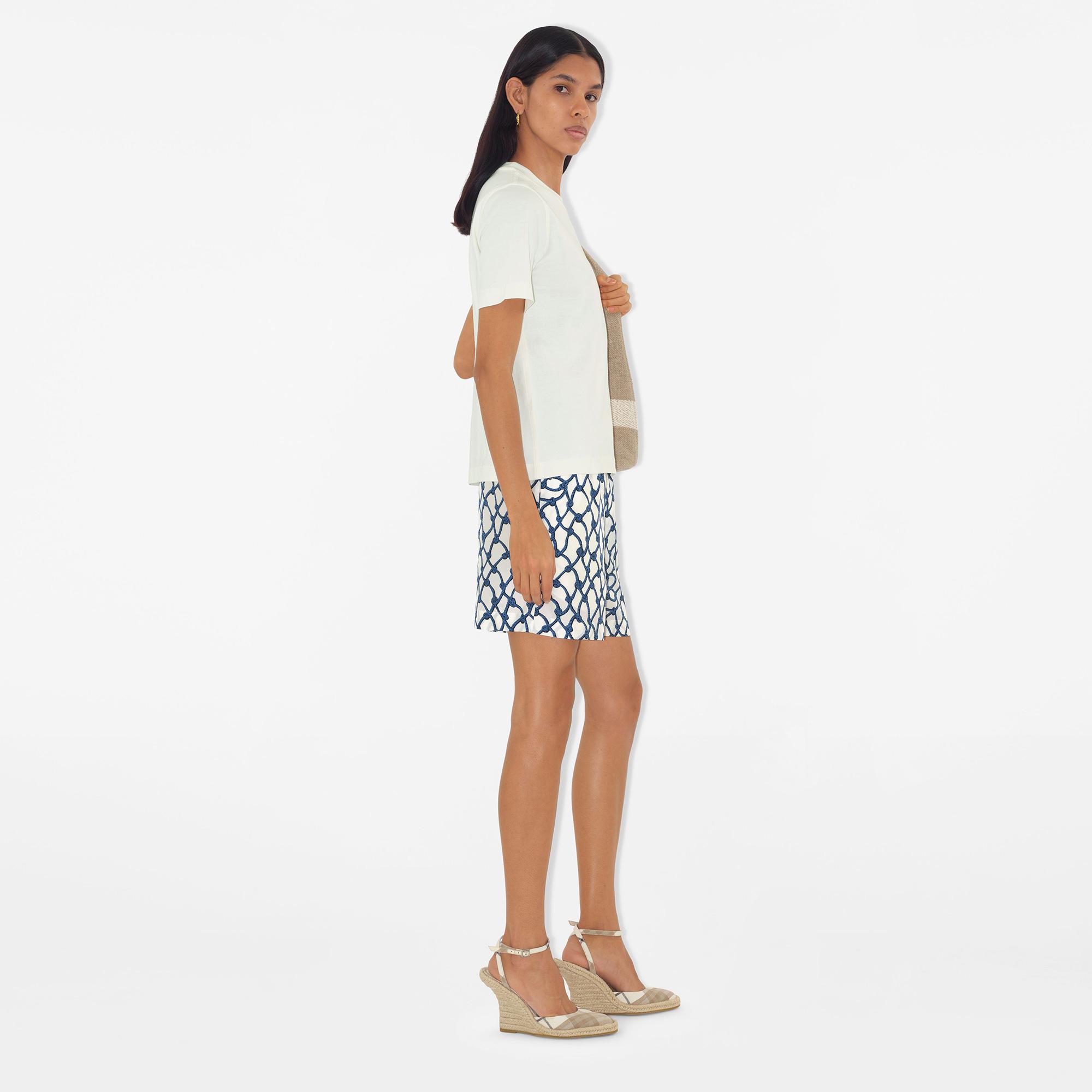 Burberry For Cotton Kadın Beyaz T-Shirt