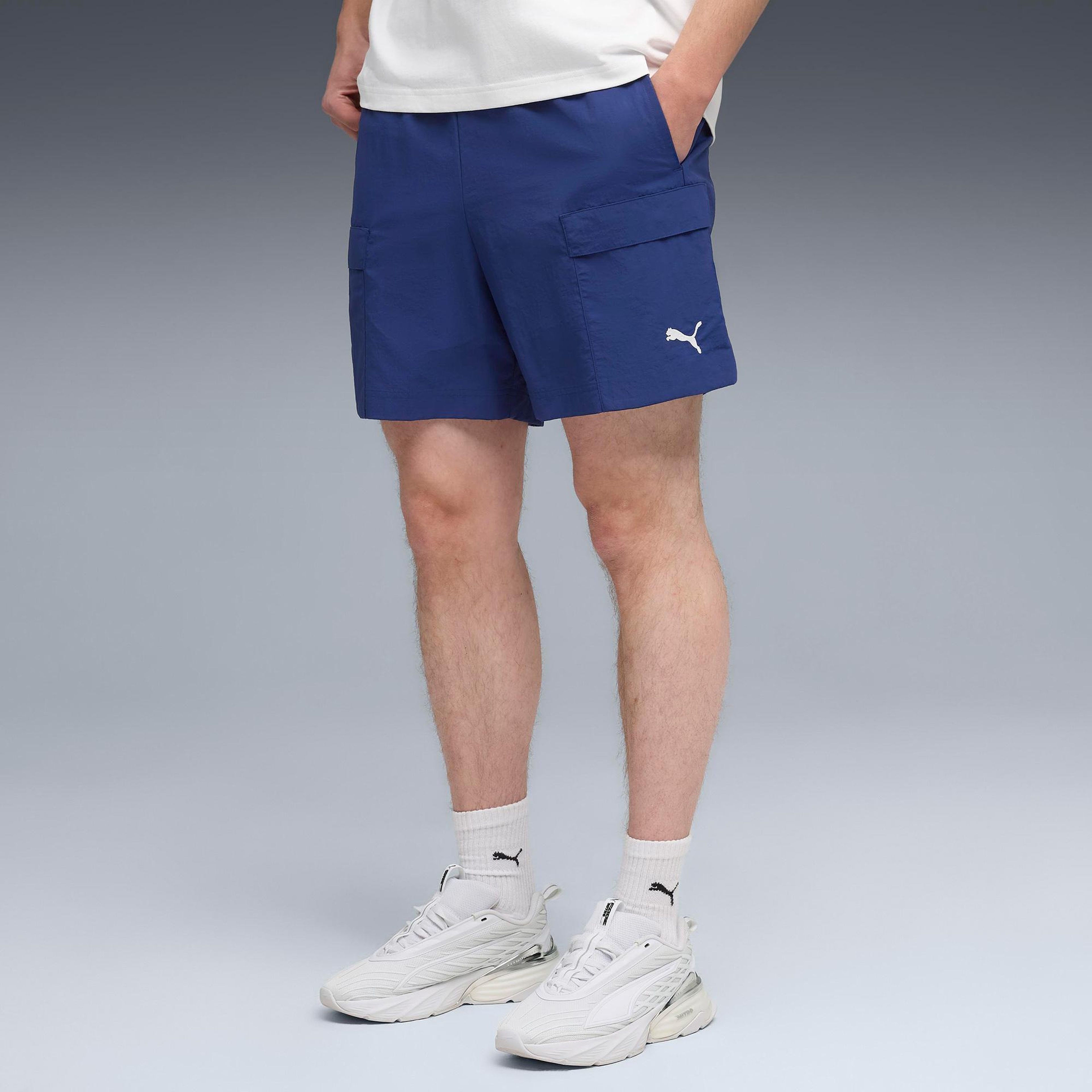 Puma Wardrobe Ess Cargo Erkek Mavi Ceket