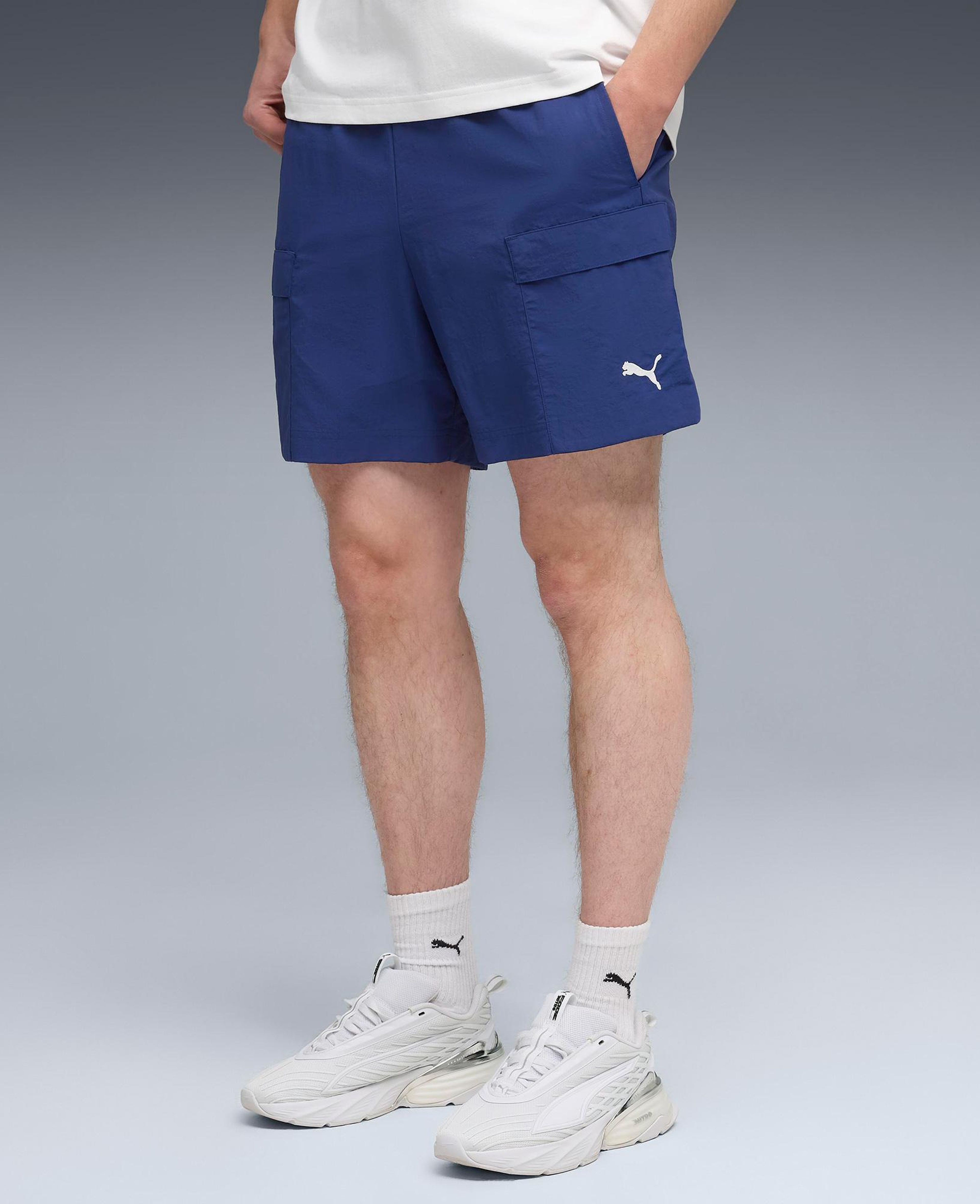 Puma Wardrobe Ess Cargo Erkek Mavi Ceket
