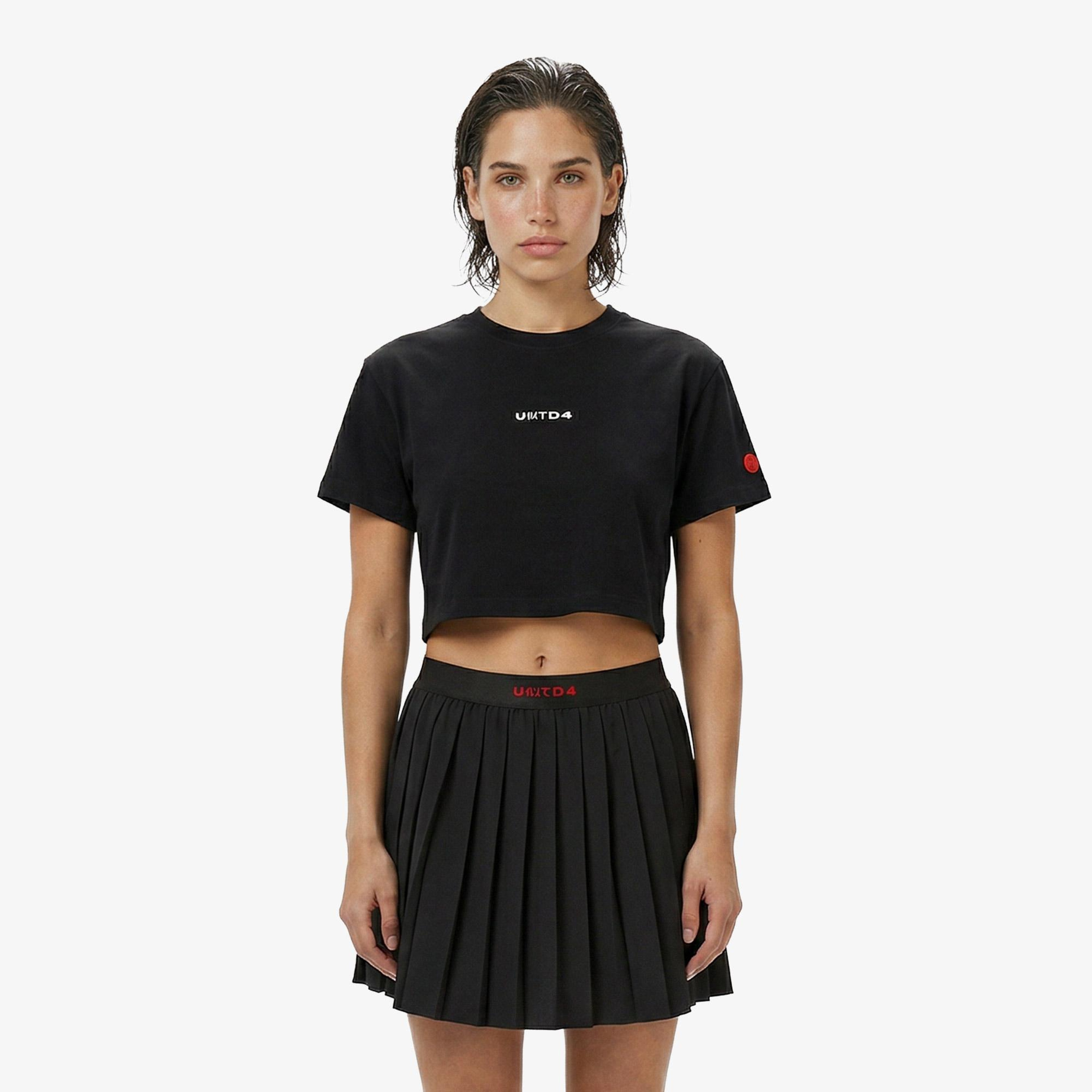 UNITED4 Regular Fit Kadın Siyah T-Shirt