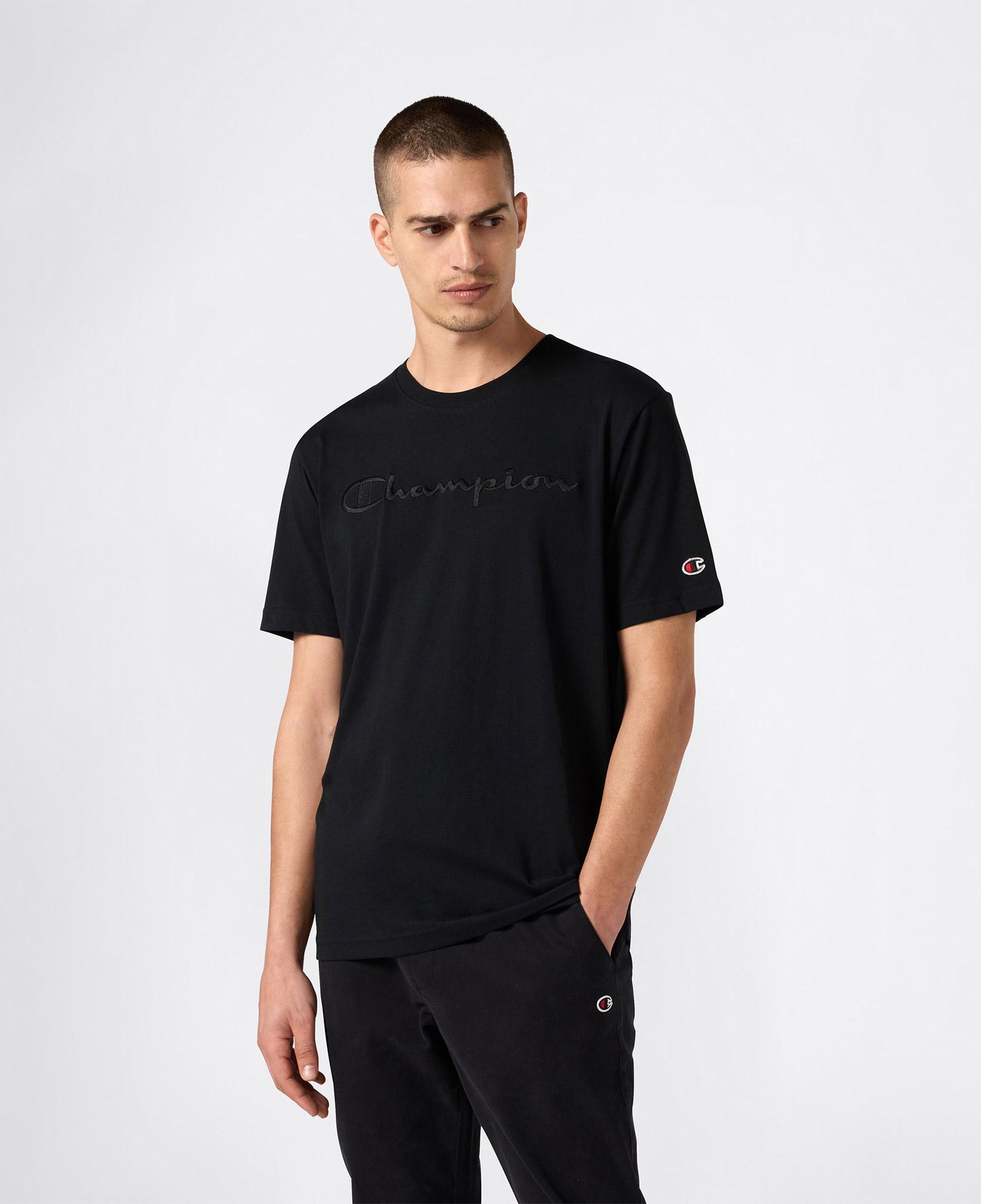 Champion SS Regular Fit Erkek Siyah T-Shirt