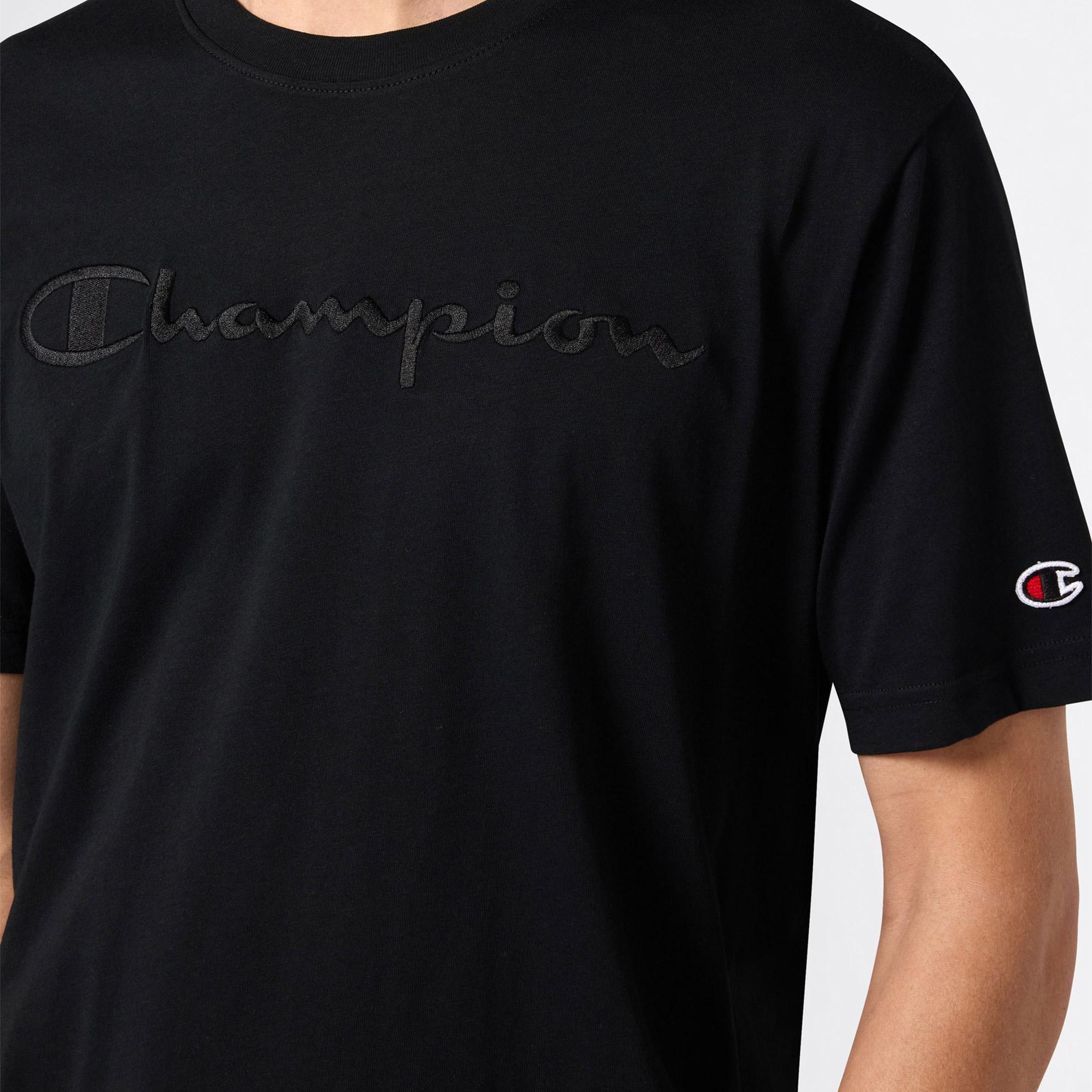 Champion SS Regular Fit Erkek Siyah T-Shirt