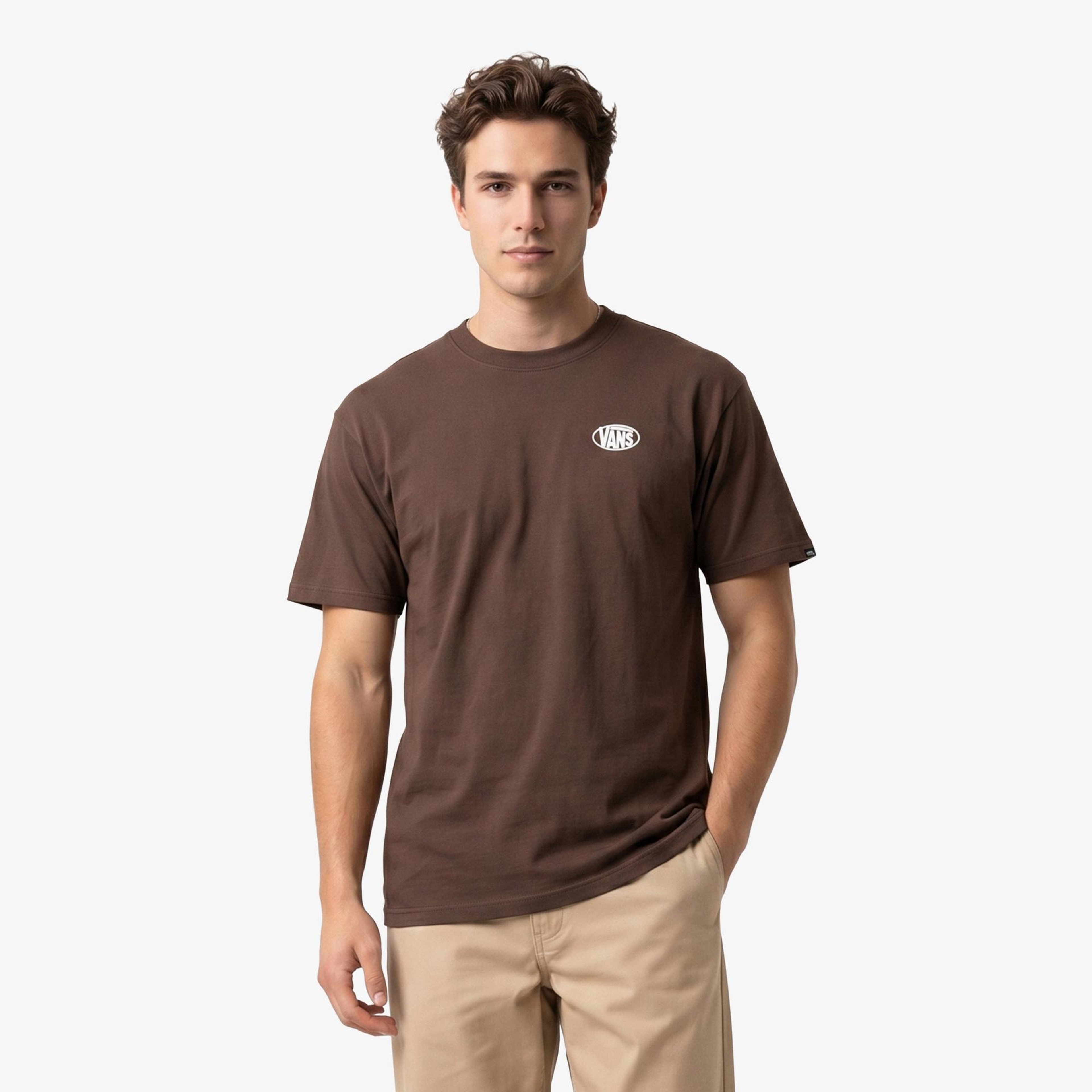 Vans Oval Logo Loose Erkek Kahverengi T-Shirt