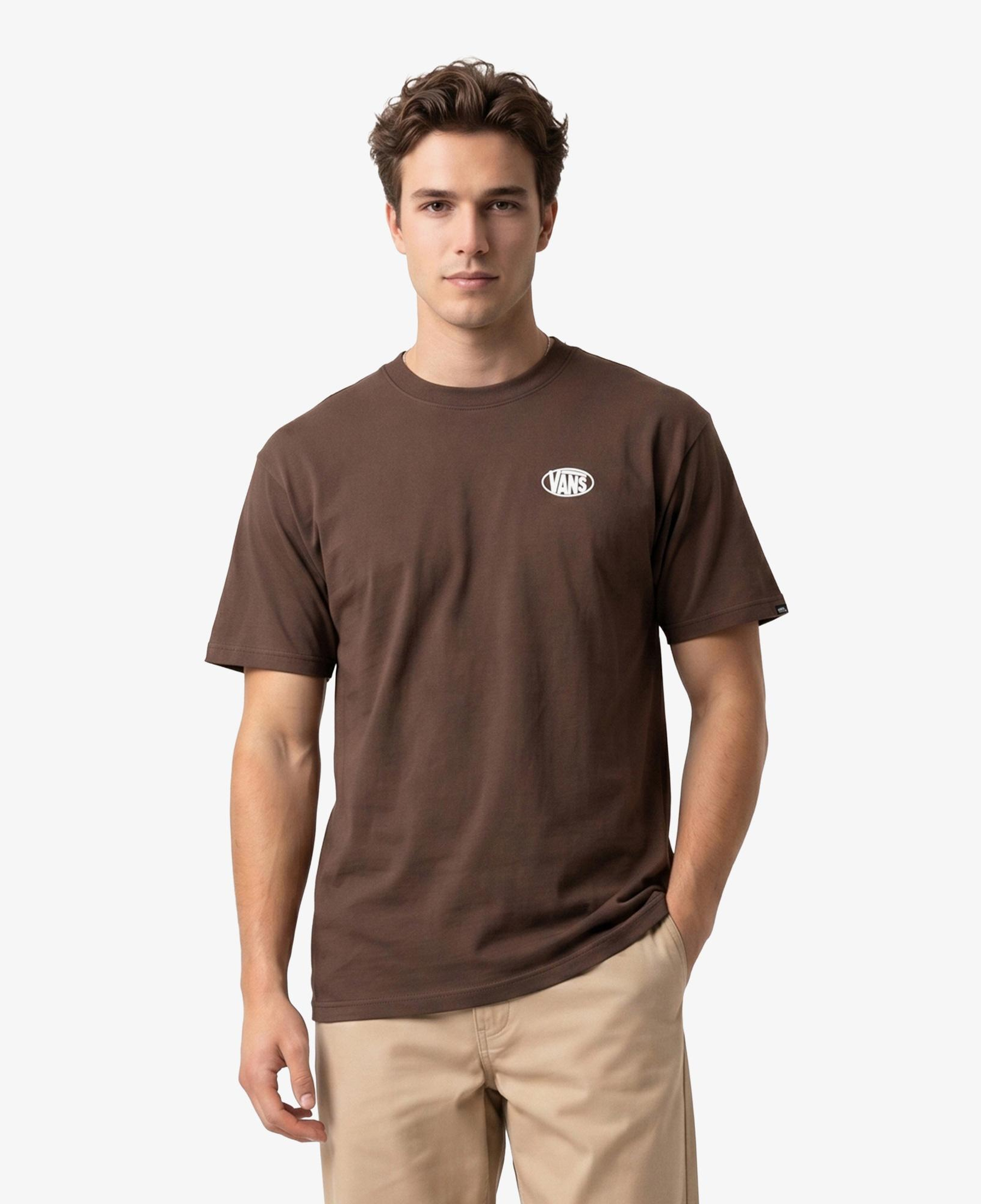 Vans Oval Logo Loose Erkek Kahverengi T-Shirt