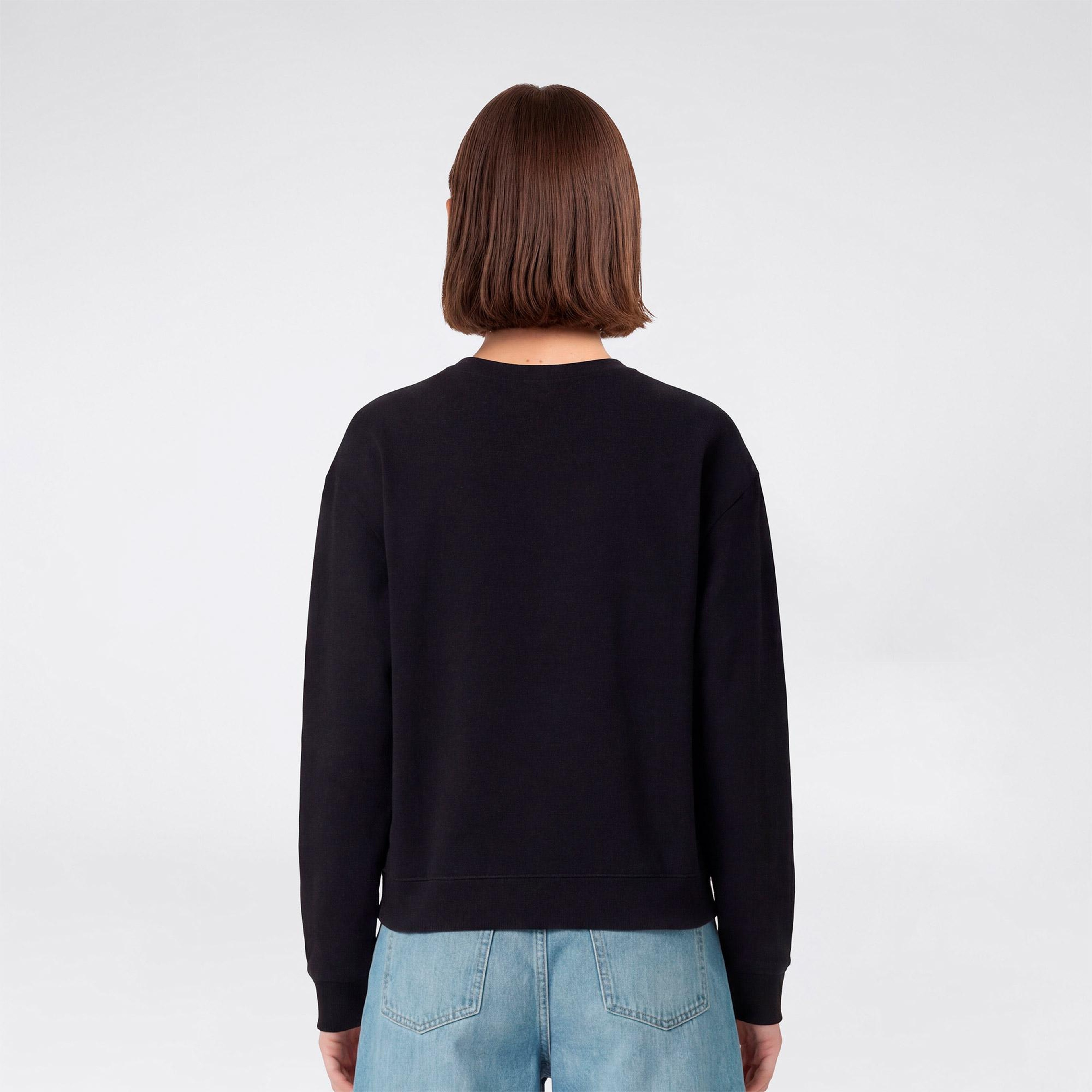 Champion Crewneck Regular Fit Kadın Siyah Sweatshirt