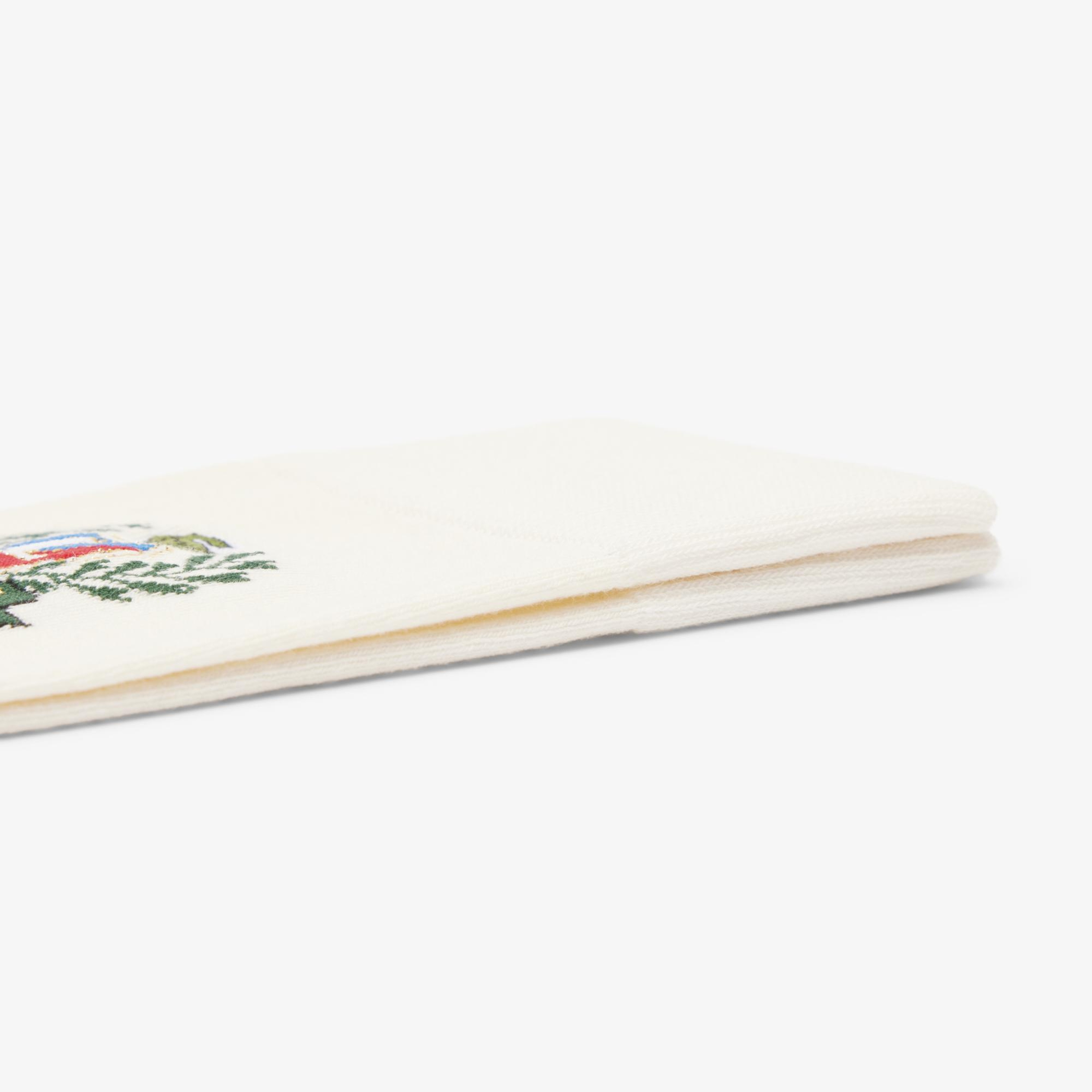 Lacoste Jacquard Shield Unisex Krem Çorap