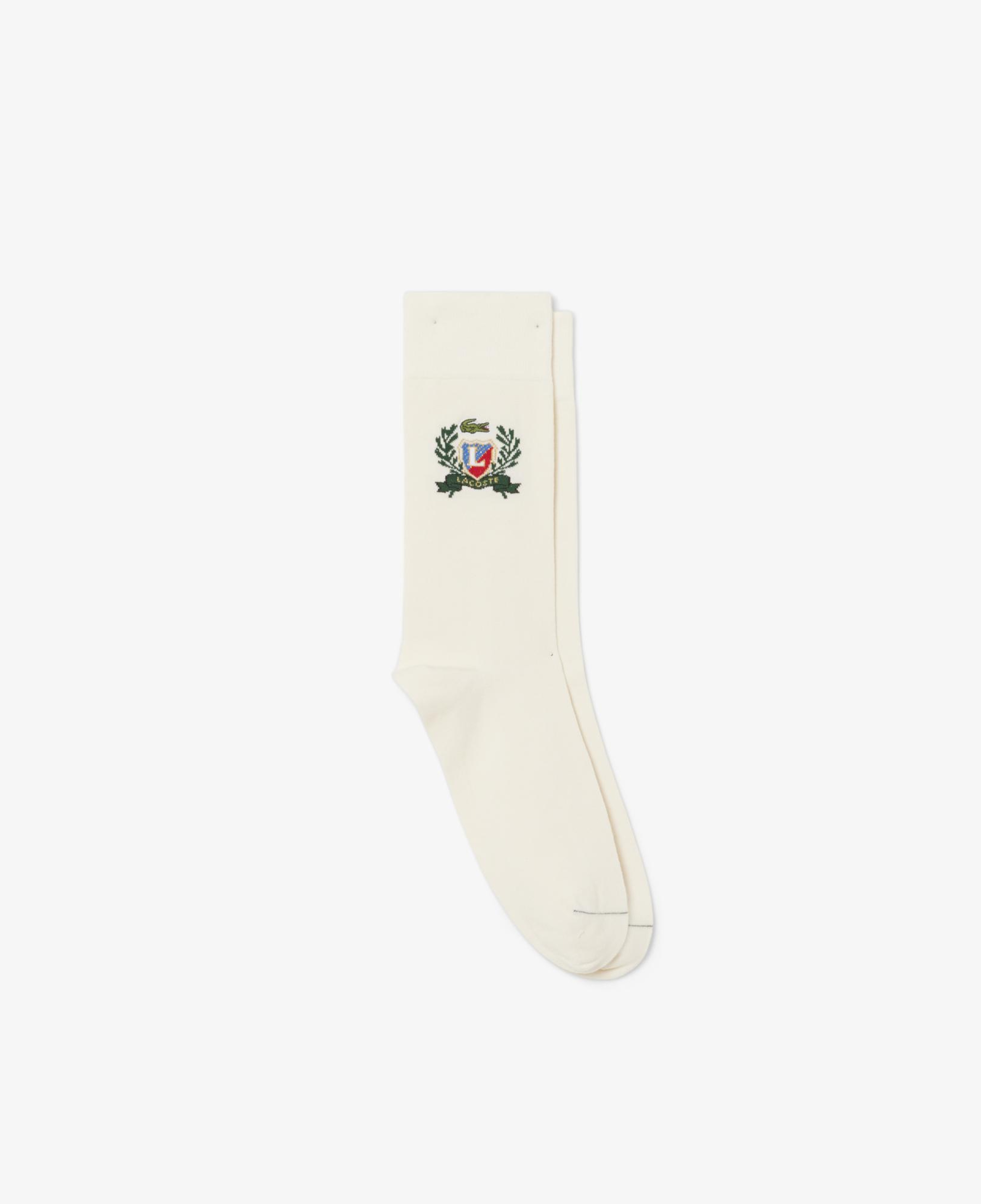 Lacoste Jacquard Shield Unisex Krem Çorap