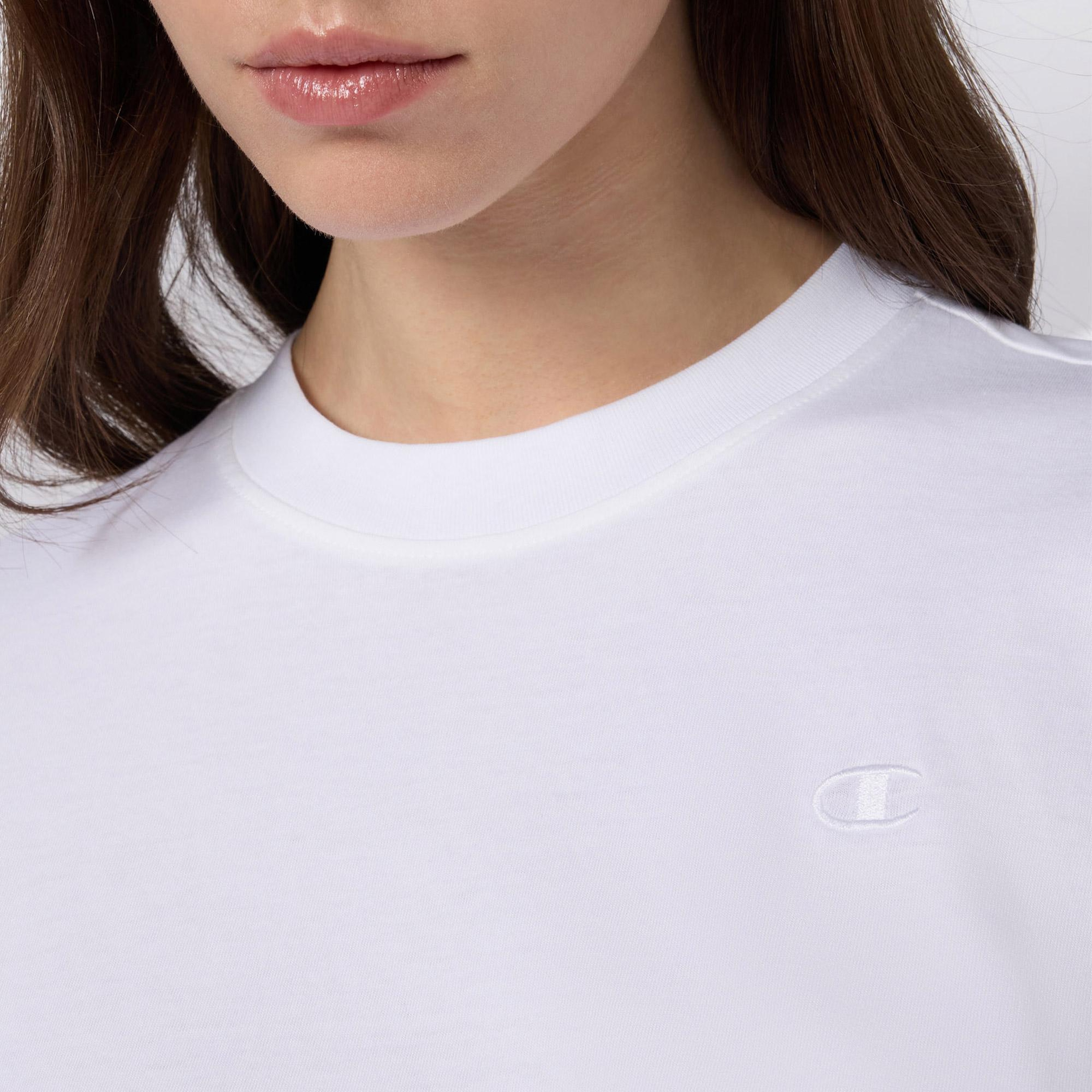 Champion SS Regular Fit Kadın Beyaz T-Shirt