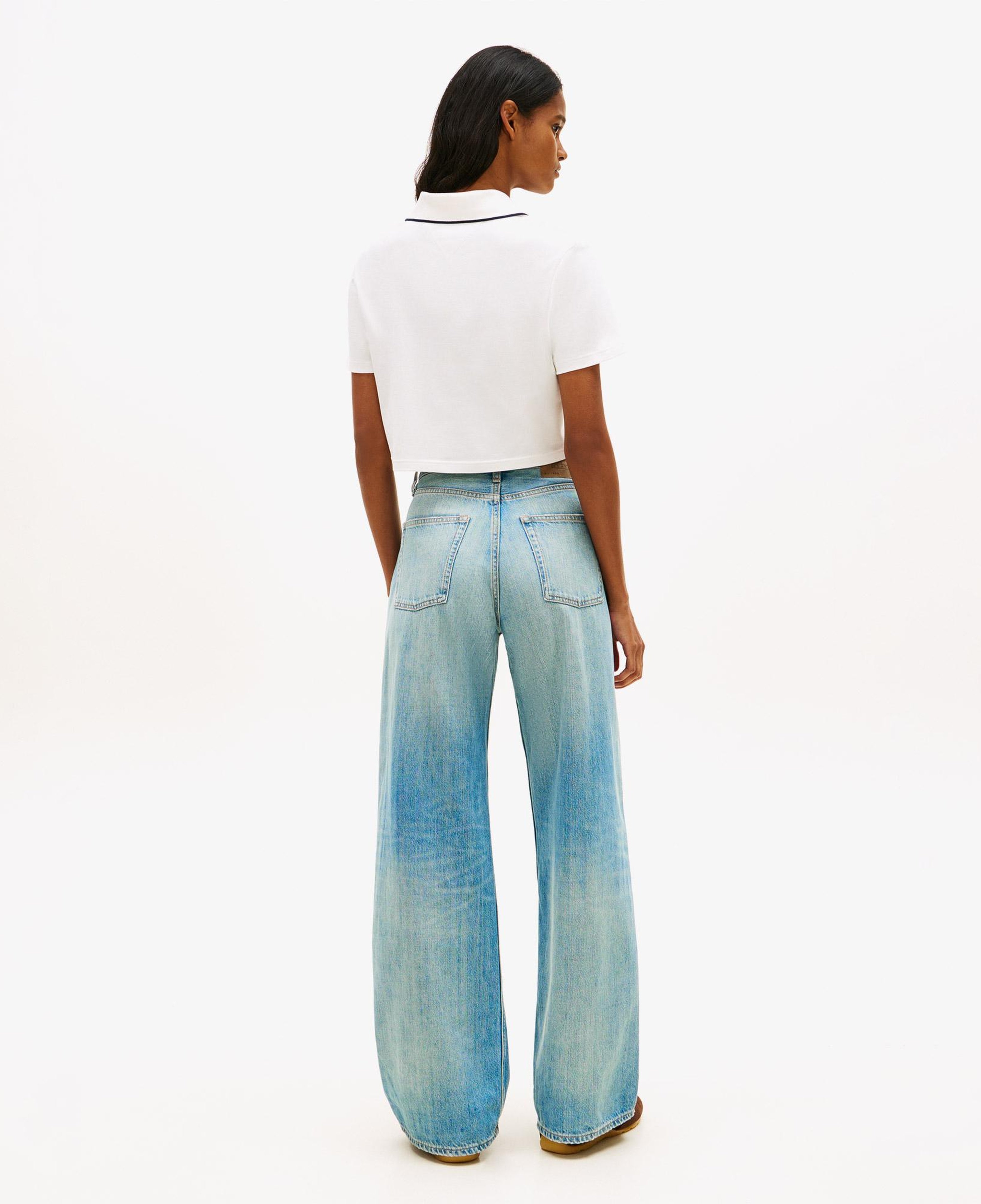 Tommy Hilfiger Cropped Short Sleeve Kadın Beyaz Polo