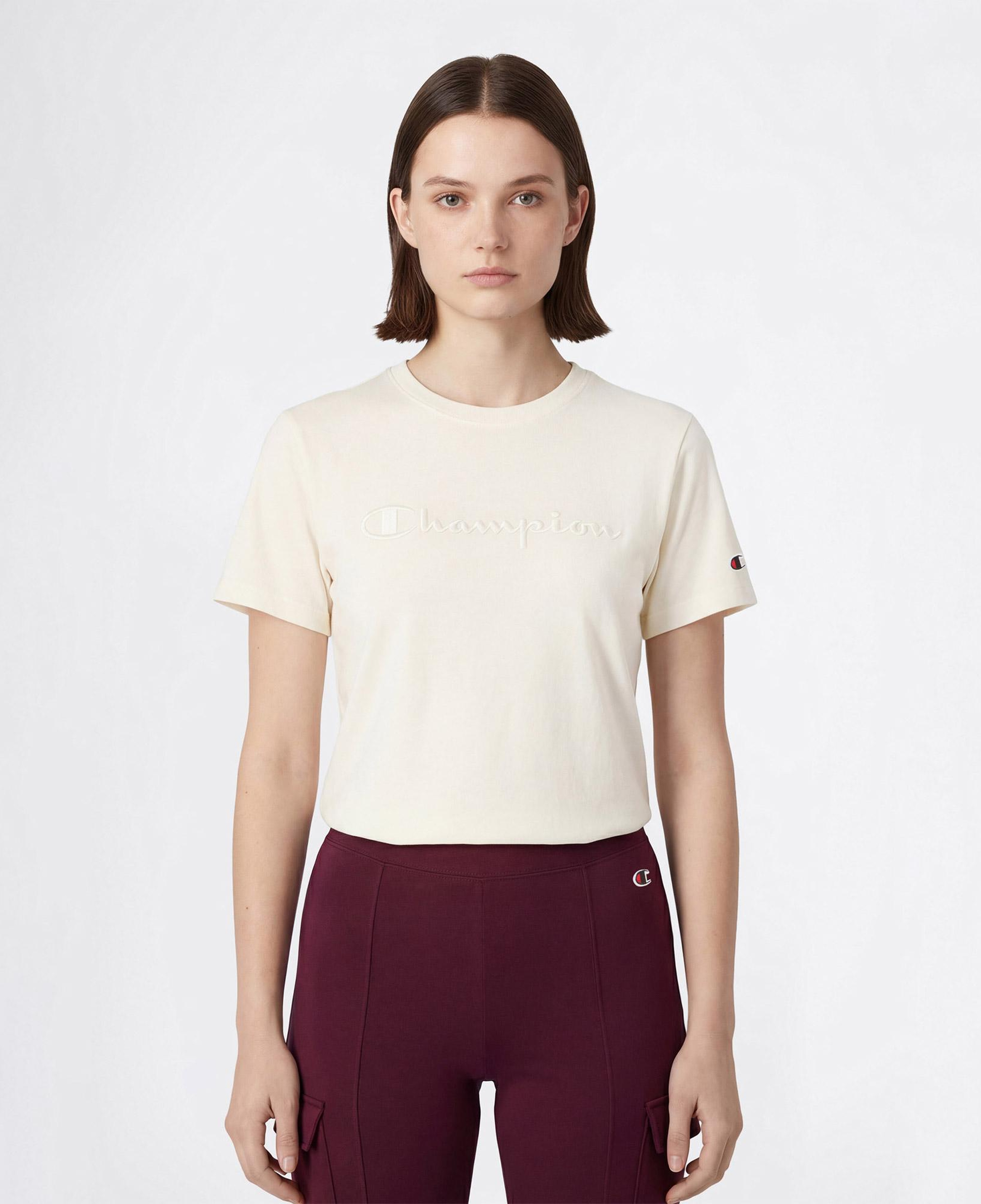 Champion SS Regular Fit Kadın Krem T-Shirt