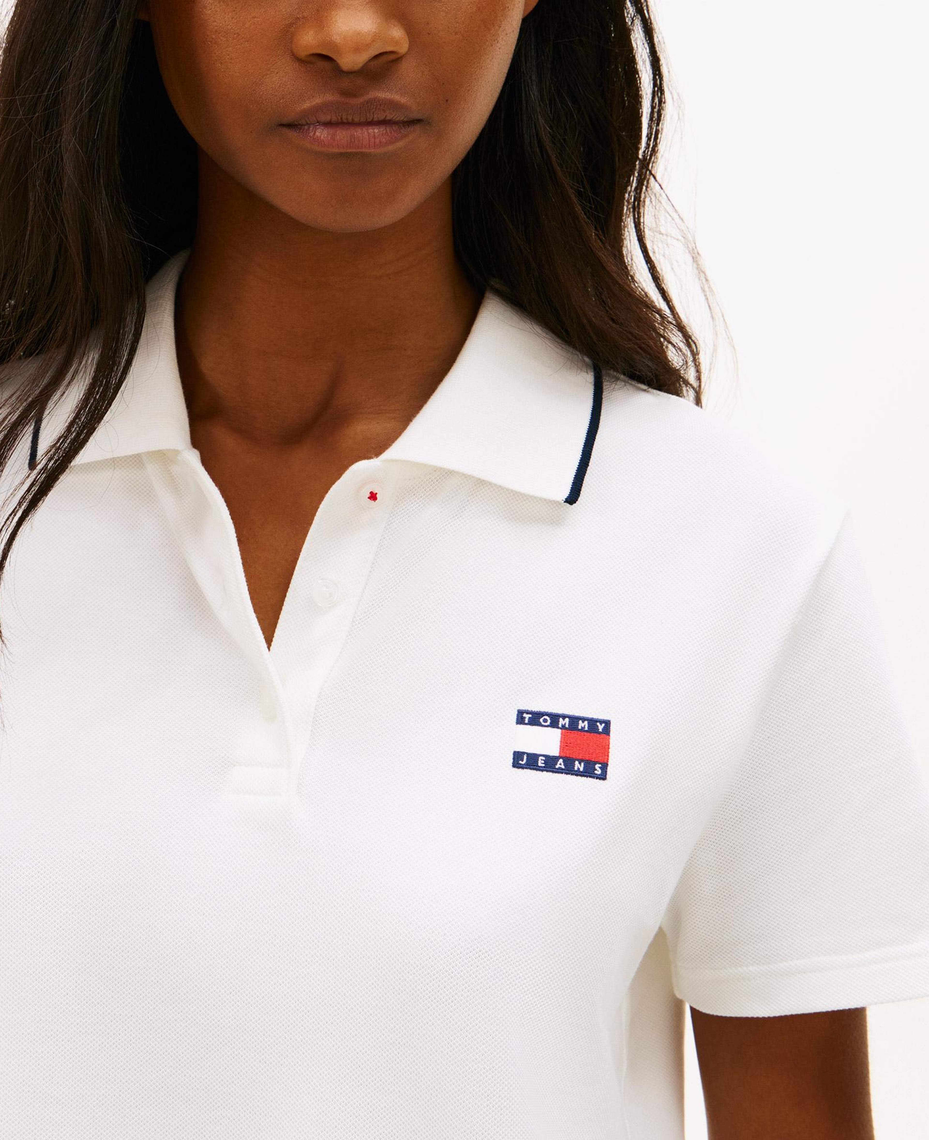 Tommy Hilfiger Cropped Short Sleeve Kadın Beyaz Polo