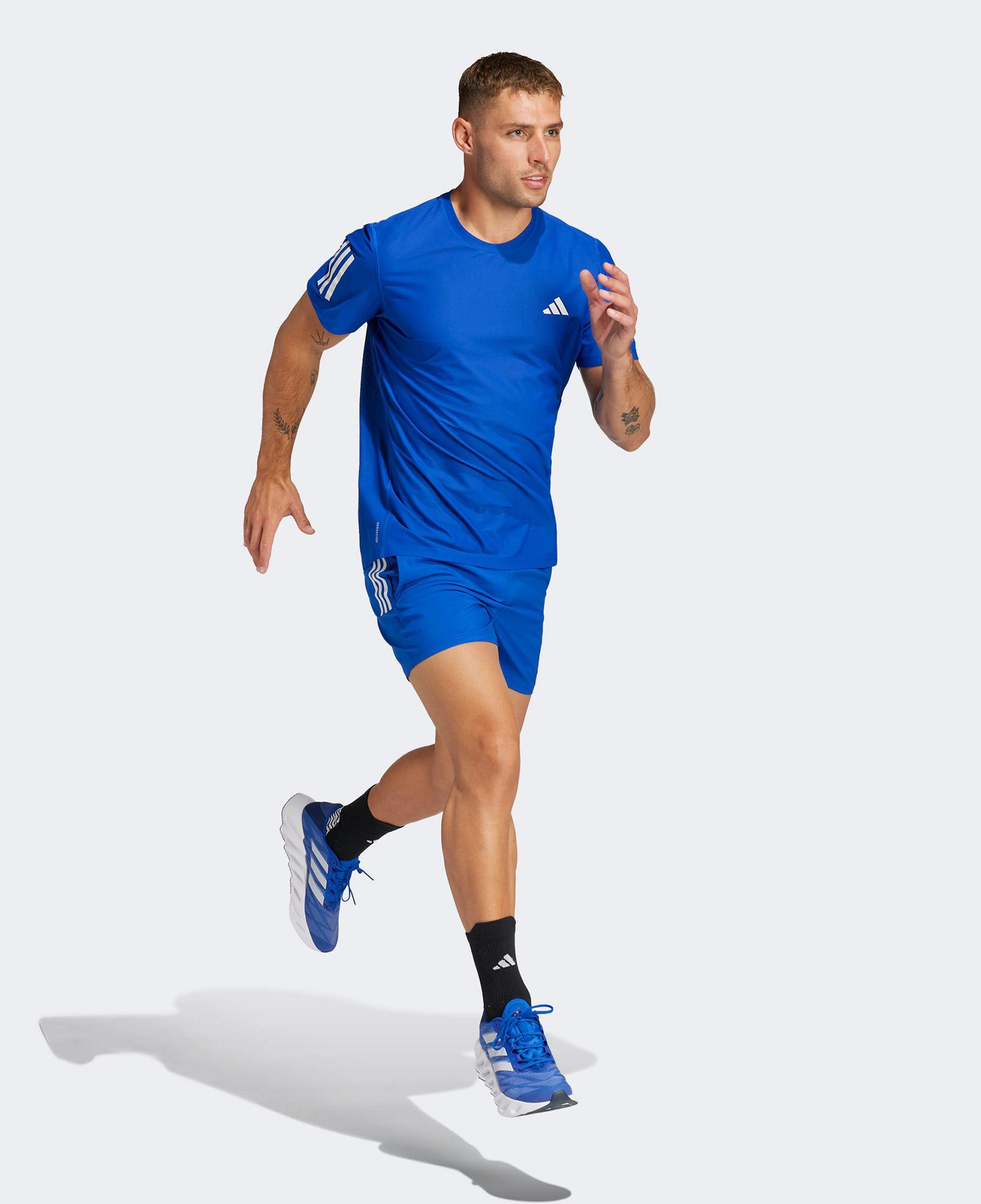 adidas Own The Run Erkek Mavi Koşu T-Shirt