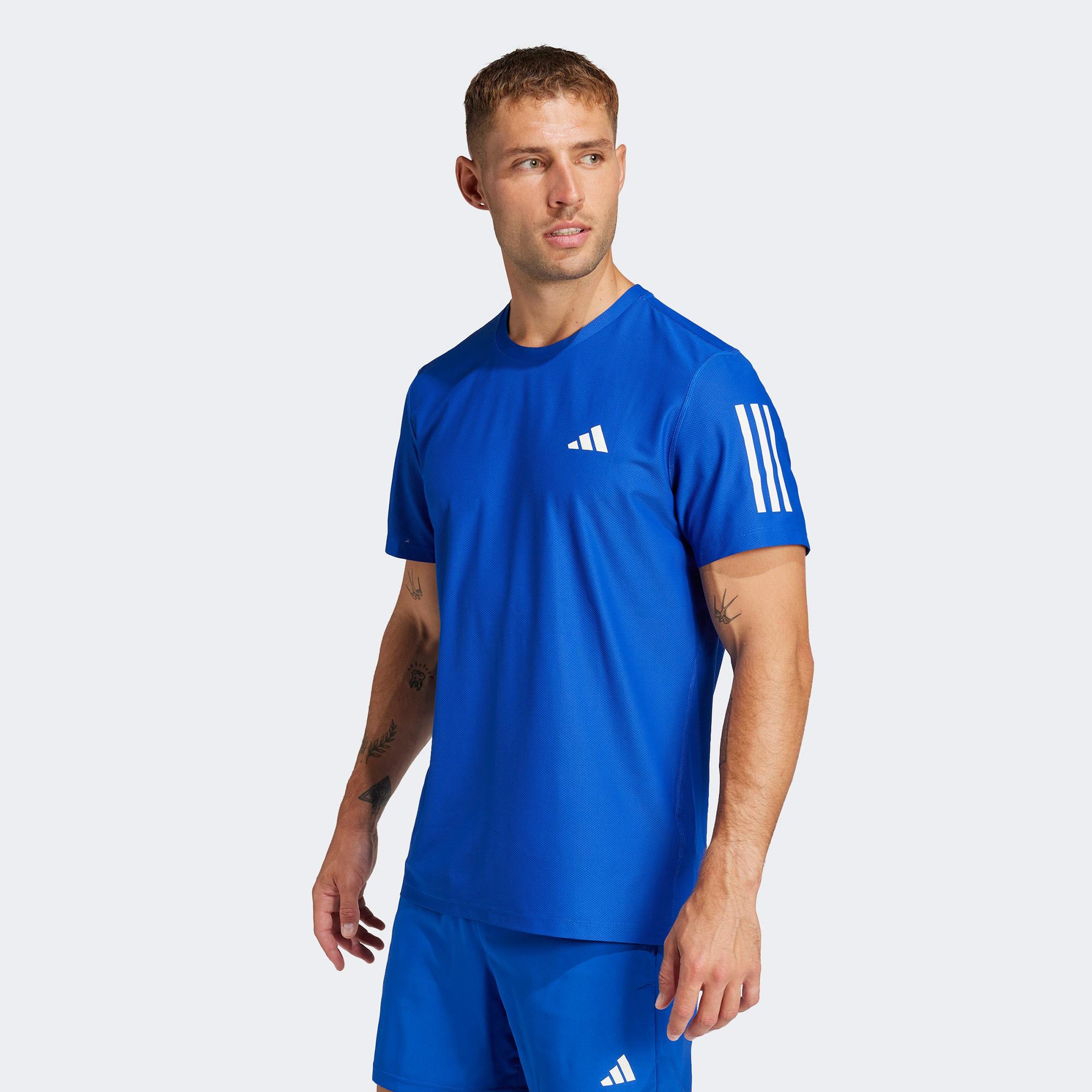 adidas Own The Run Erkek Mavi Koşu T-Shirt