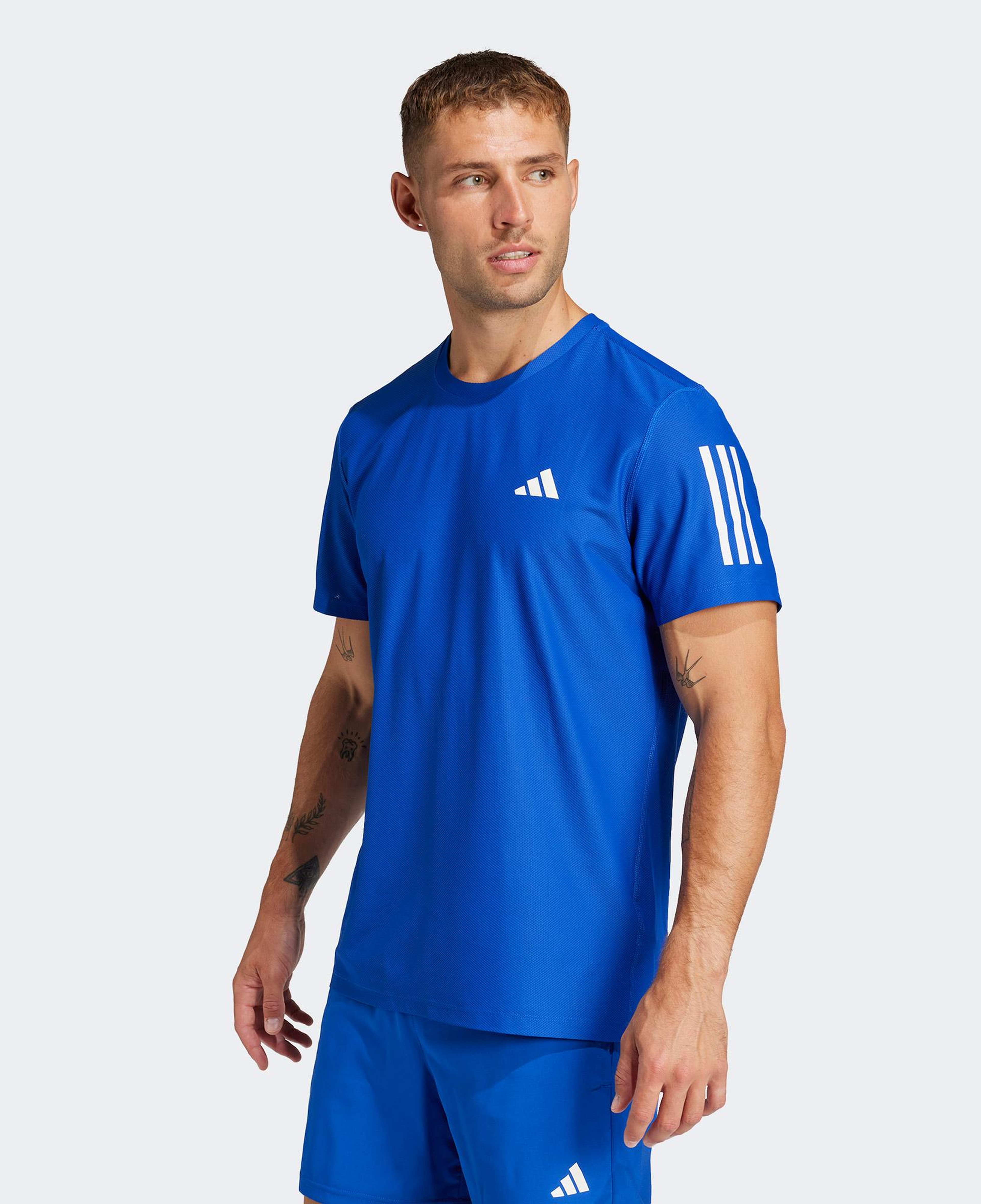 adidas Own The Run Erkek Mavi Koşu T-Shirt