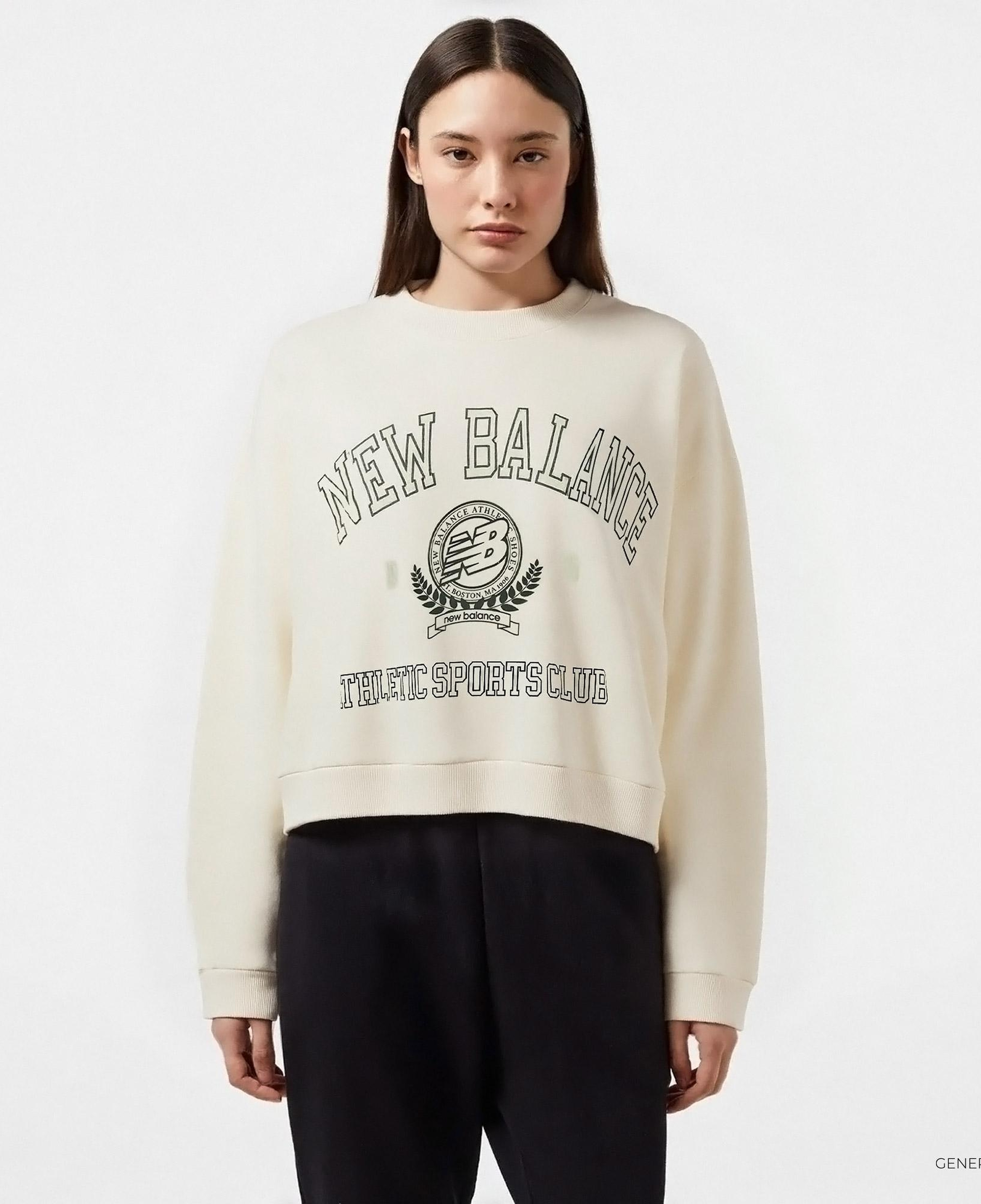New Balance WNC3404 Kadın Beyaz Sweatshirt