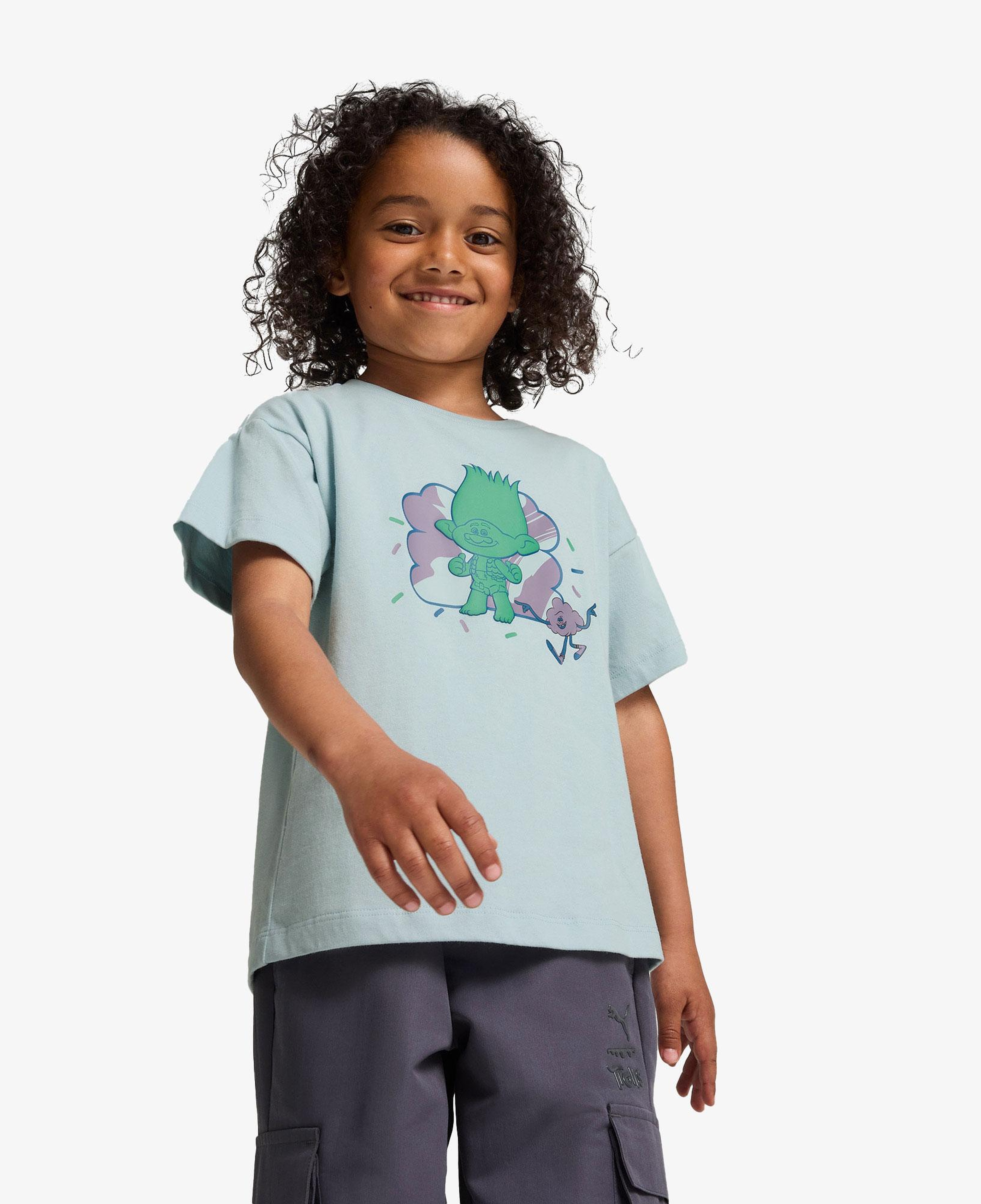 Puma X Trolls Graphic Çocuk Mavi T-Shirt