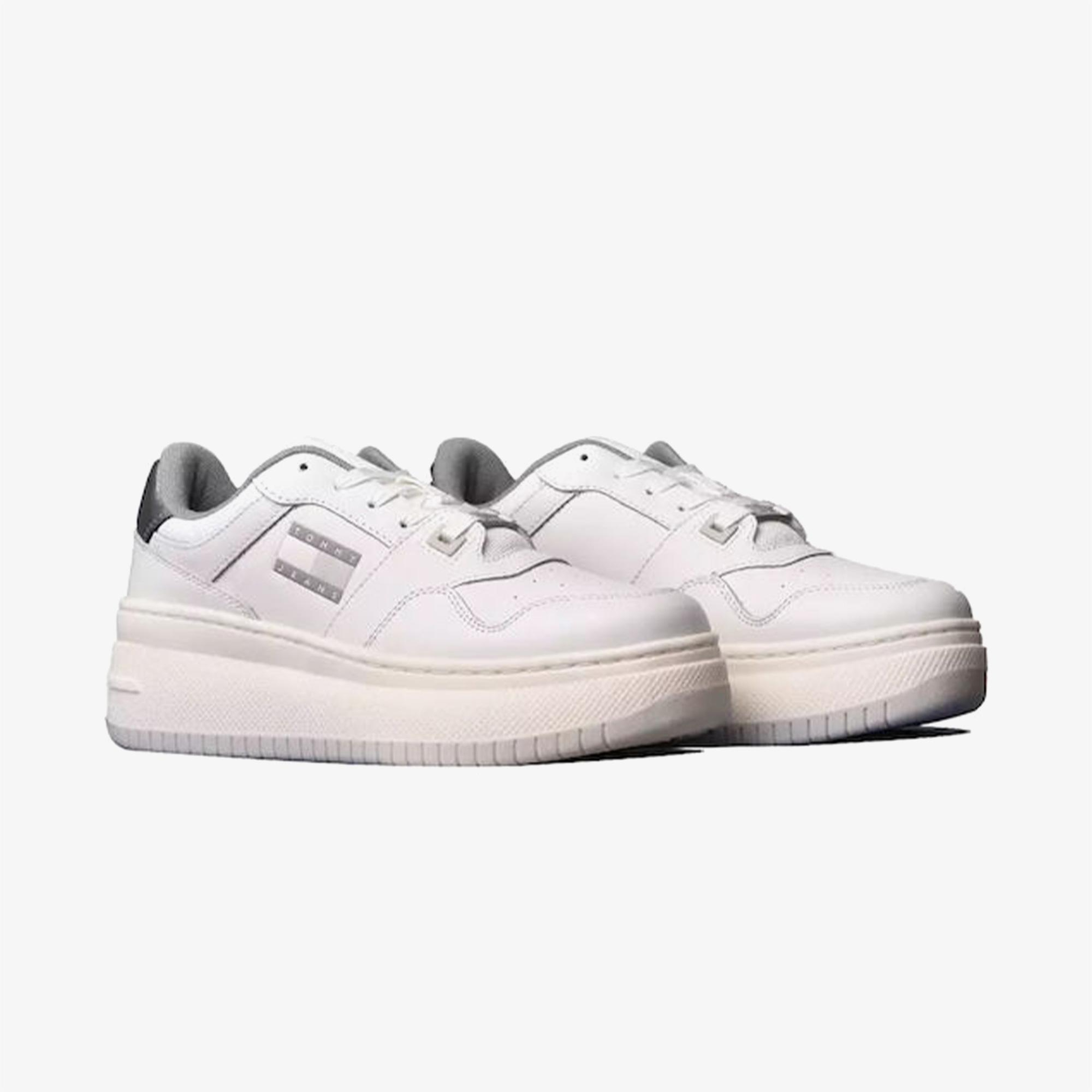Tommy Jeans Retro Basket Flatform Kadın Beyaz Sneaker