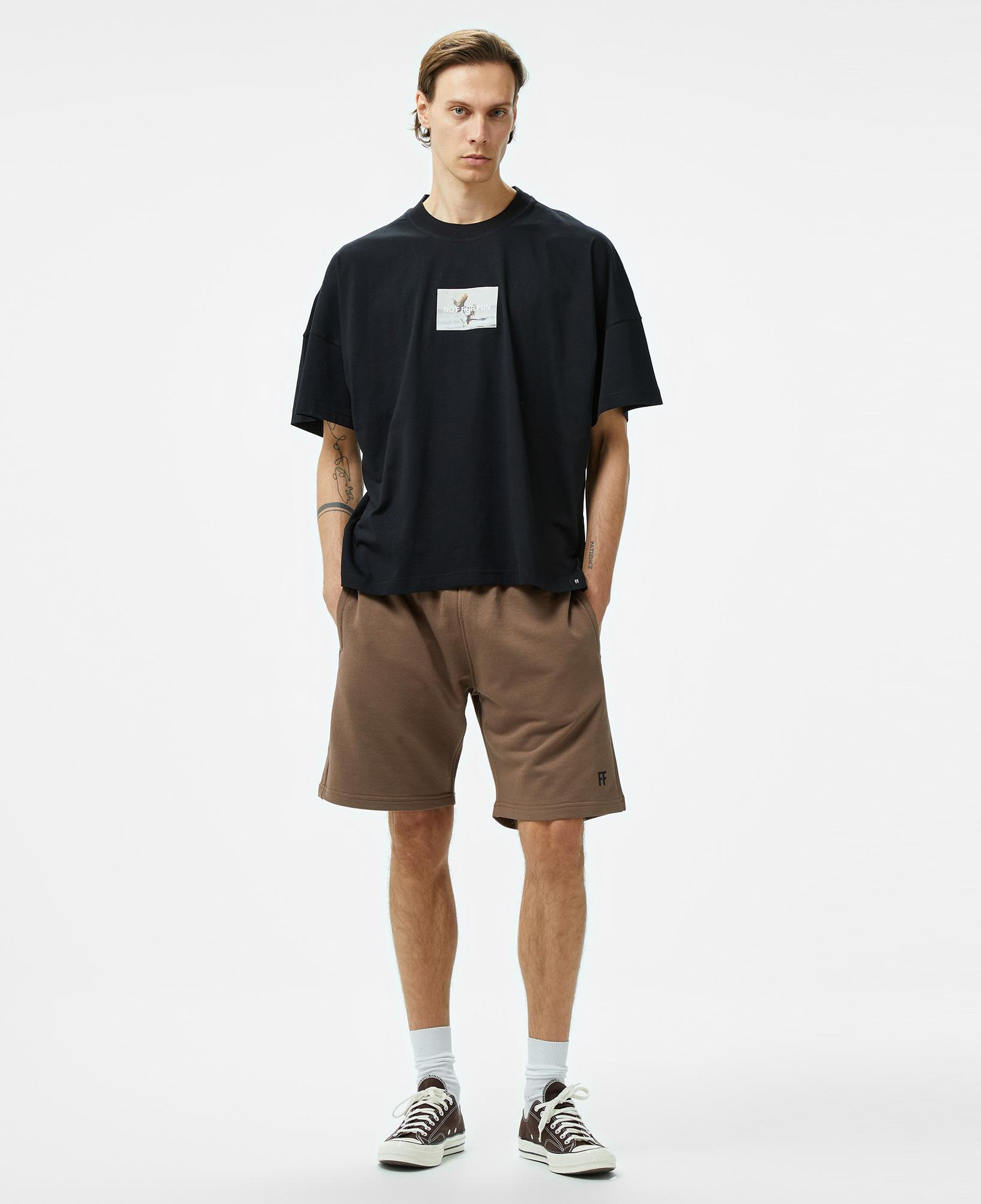Forfun Not For Fun 003 Oversize Drop Shoulder Erkek Siyah T-Shirt