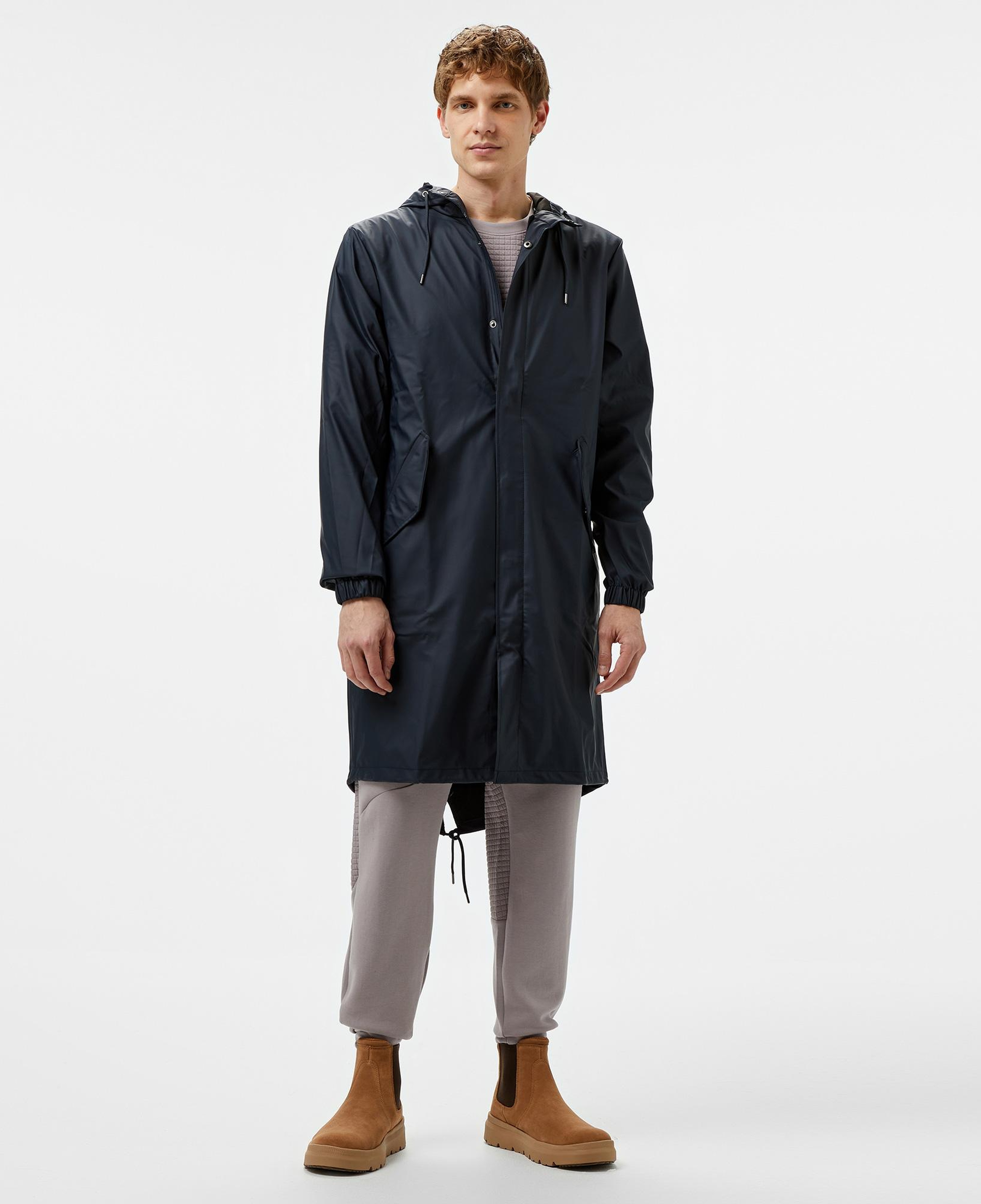 Rains Fishtail Parka W3 Unisex Lacivert Yağmurluk