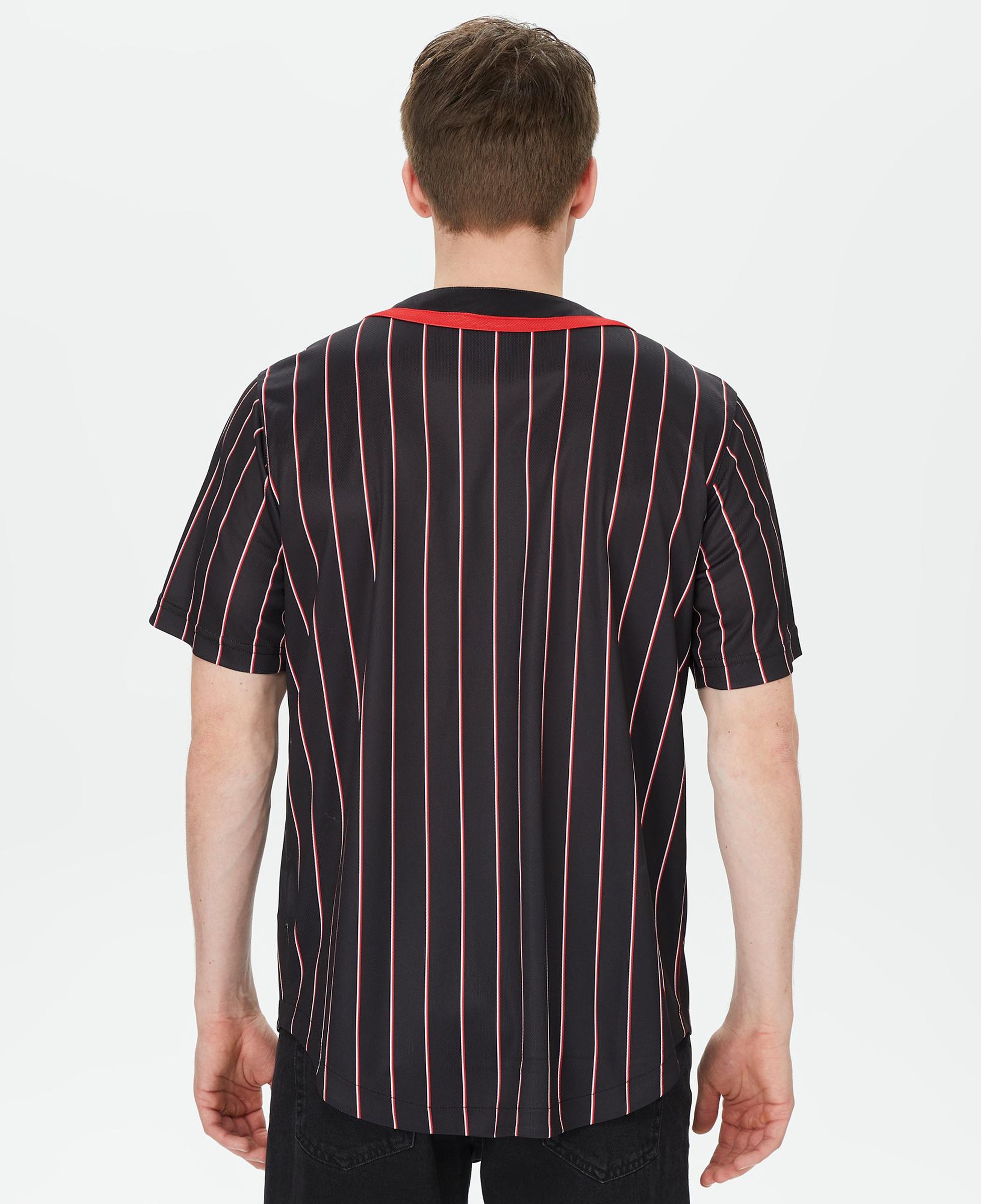 Karl Kani Serif Pinstripe Baseball Erkek Siyah/Kırmızı/Beyaz Gömlek