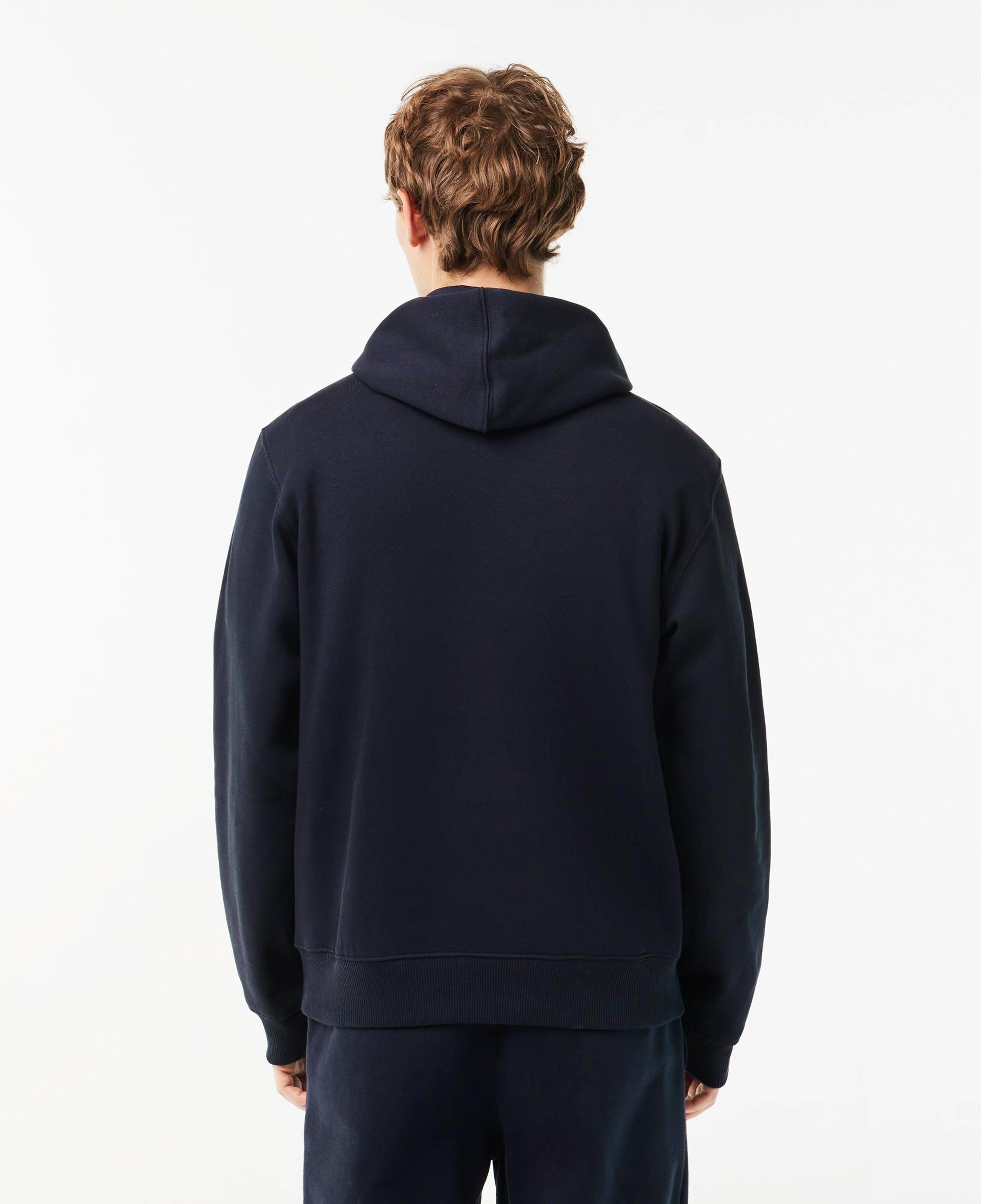 Erkek Relaxed Fit Kapüşonlu Baskılı Siyah Sweatshirt