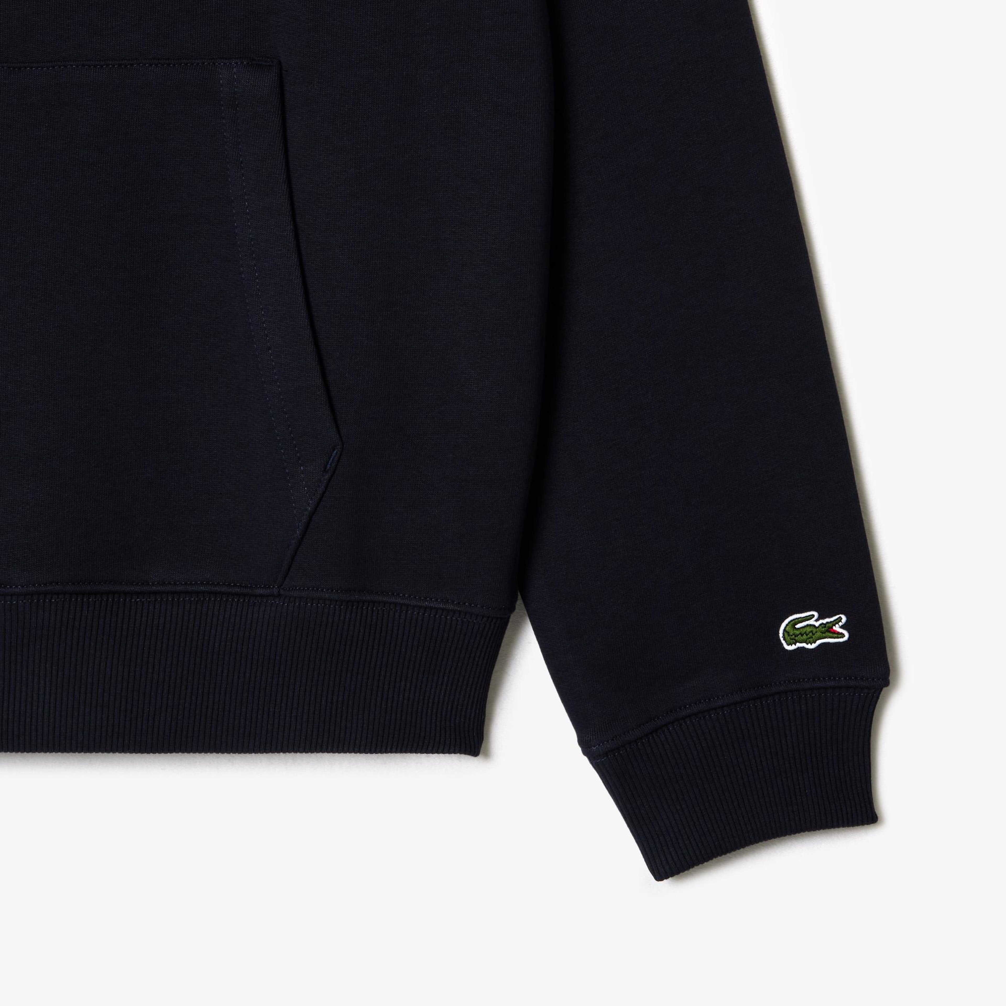 Erkek Relaxed Fit Kapüşonlu Baskılı Siyah Sweatshirt