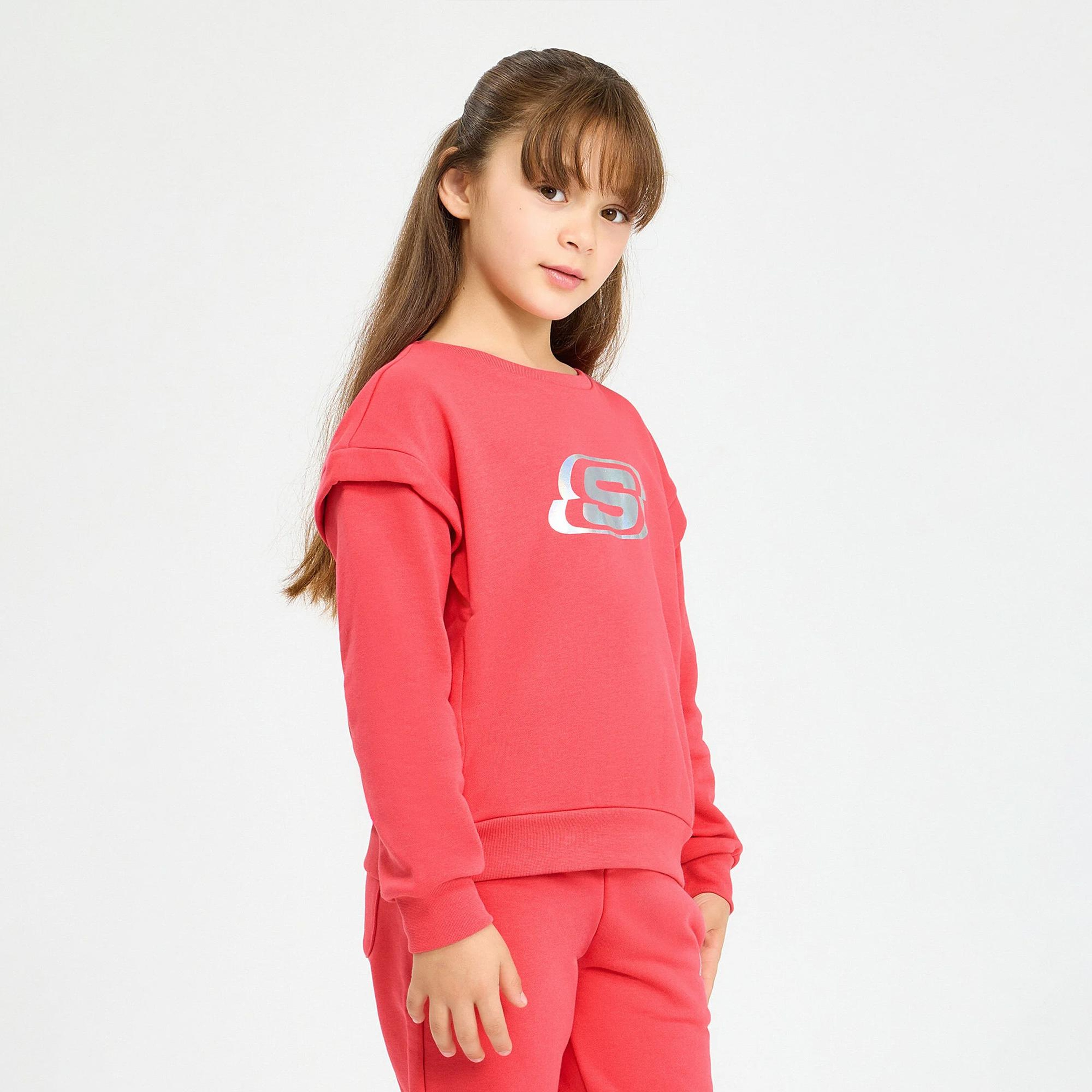 Skechers G Essential Crew Neck Sweatshirt Çocuk Pembe Sweatshirt