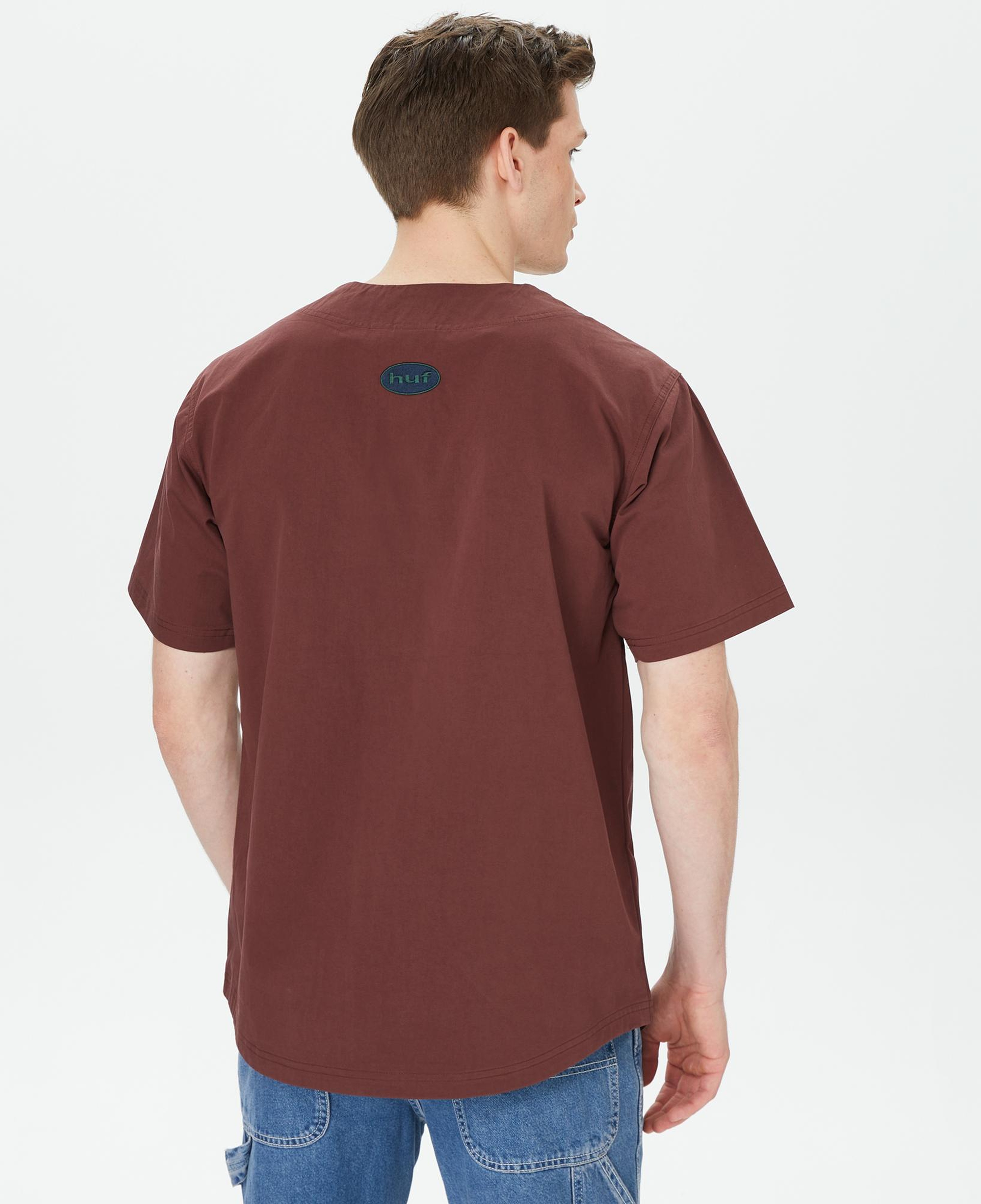 HUF Team Baseball Erkek Bordo Gömlek