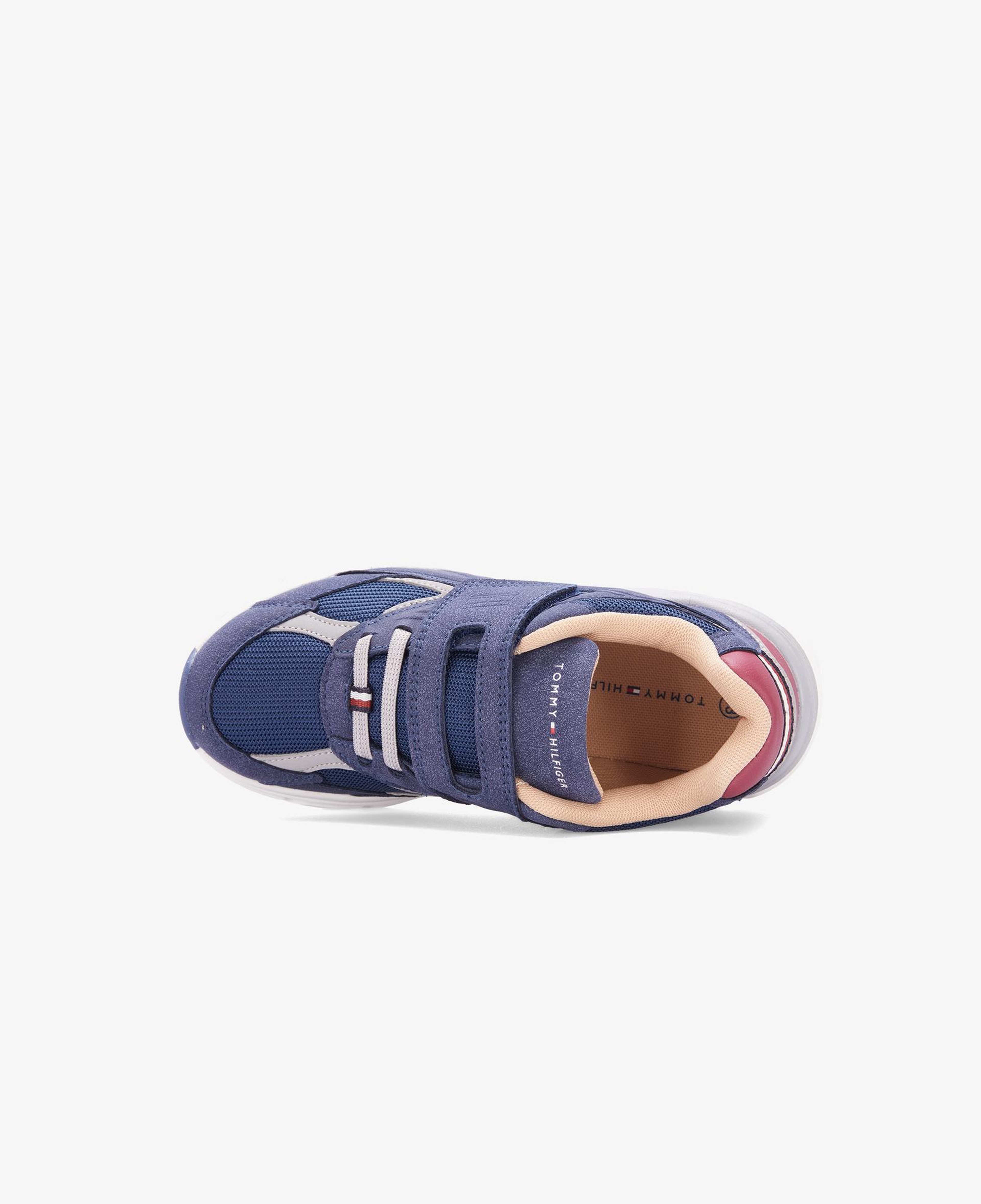 Tommy Hilfiger Flag Low Cut Lace Up Velcro Çocuk Mavi Sneaker