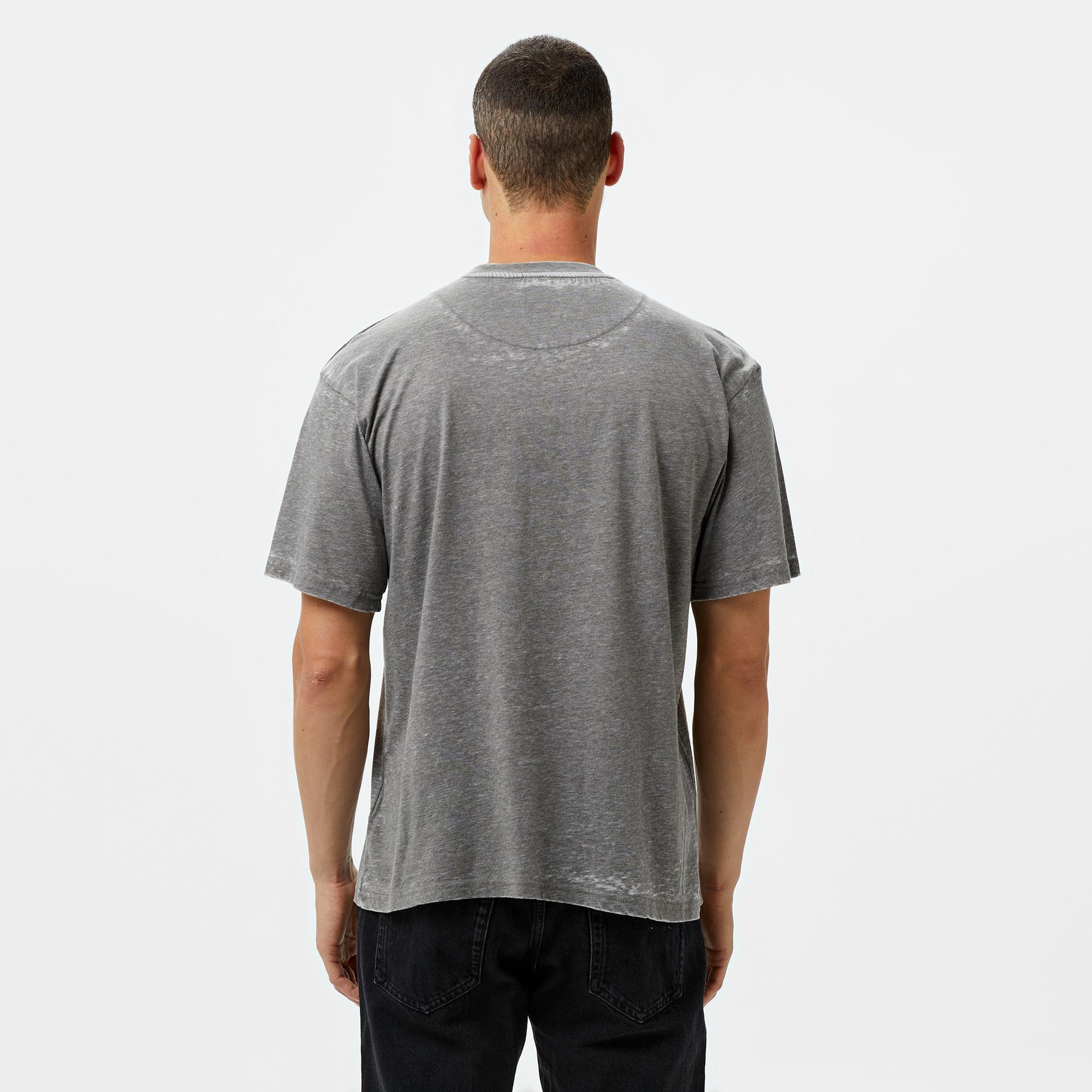 Karl Kani Serif Burnout  Erkek Gri T-Shirt