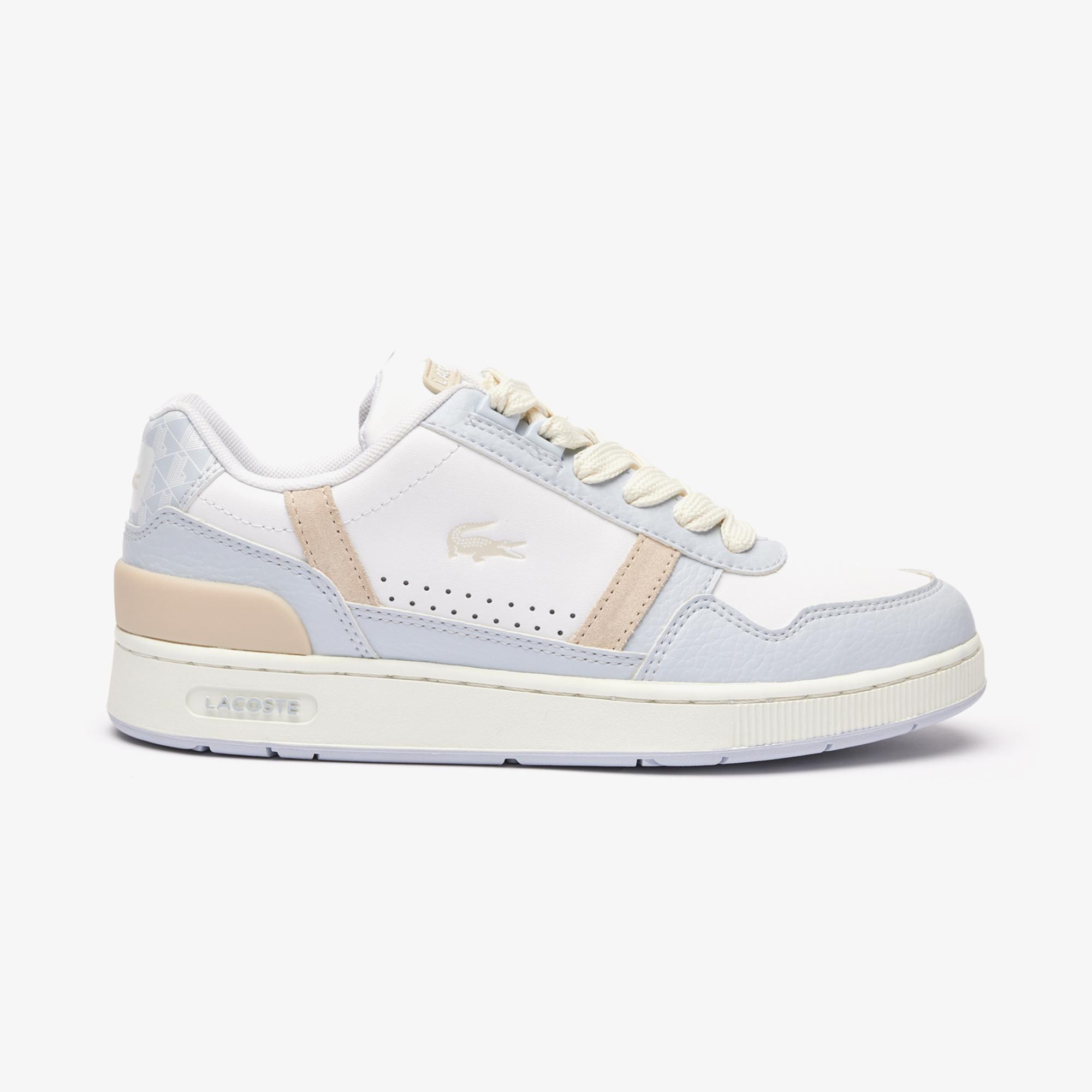 Lacoste T-Clip Monogram Kadın Beyaz Sneaker