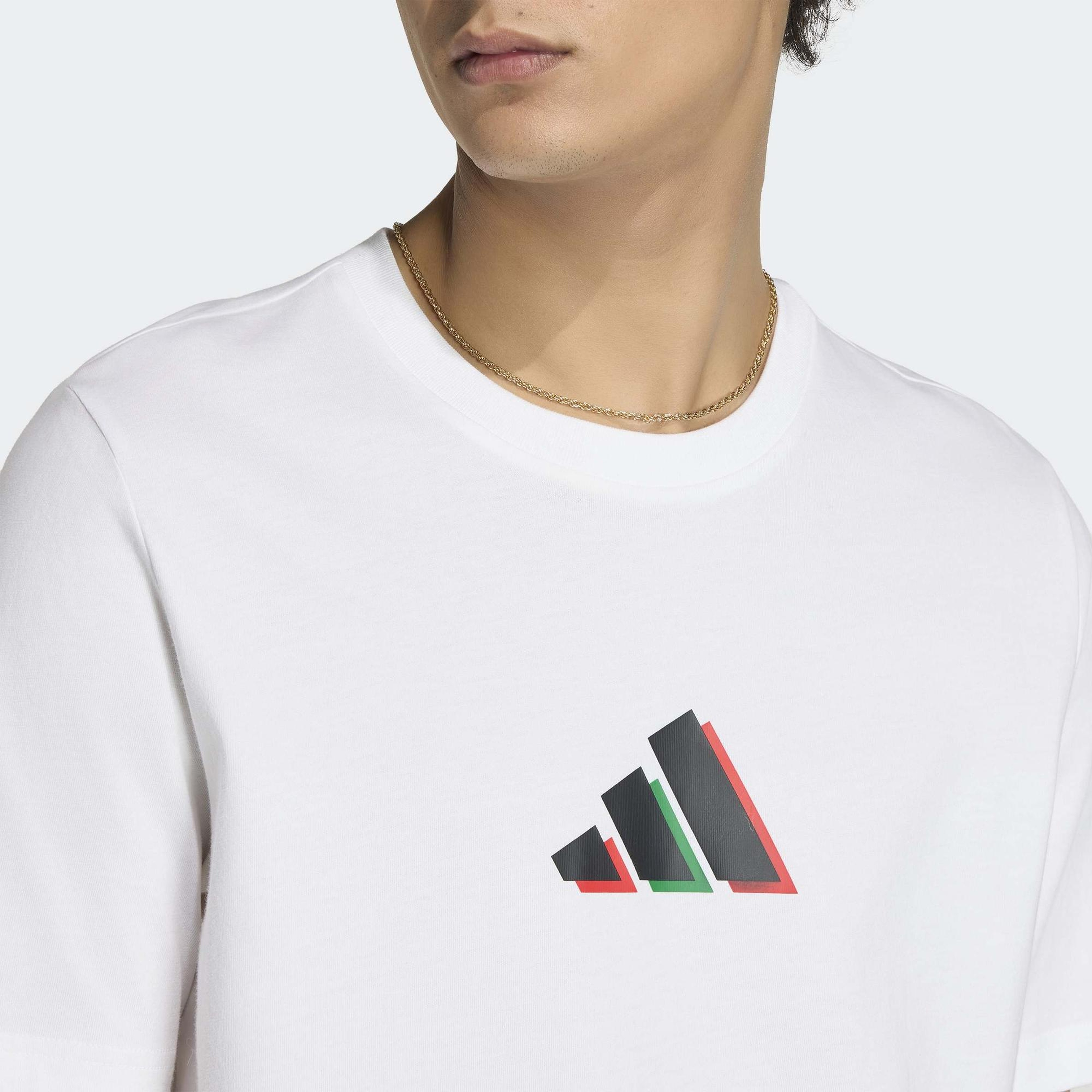 adidas İtalya Etrusco Graphic Erkek Beyaz T-Shirt