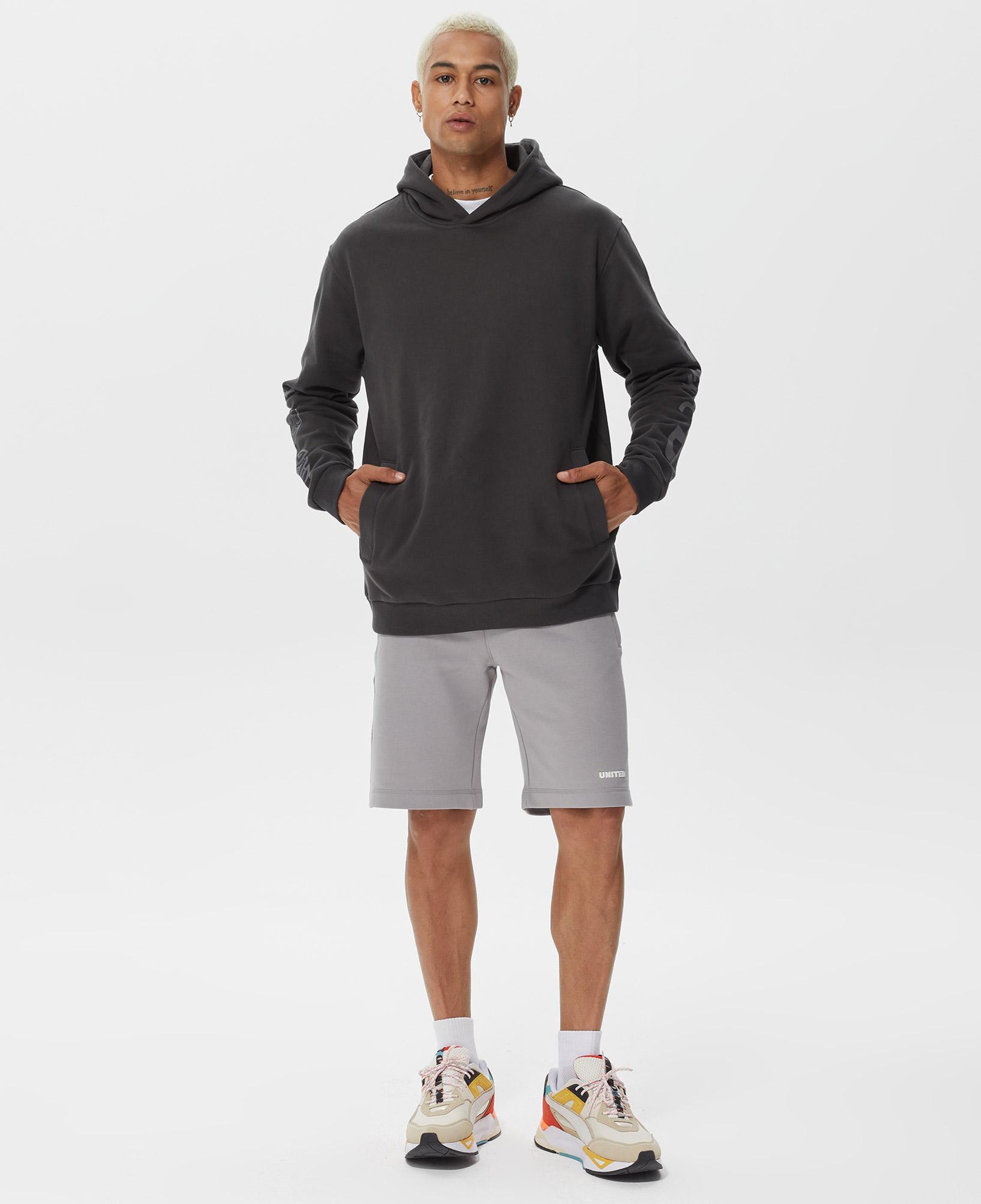 UNITED4 Classic Erkek Gri Hoodie