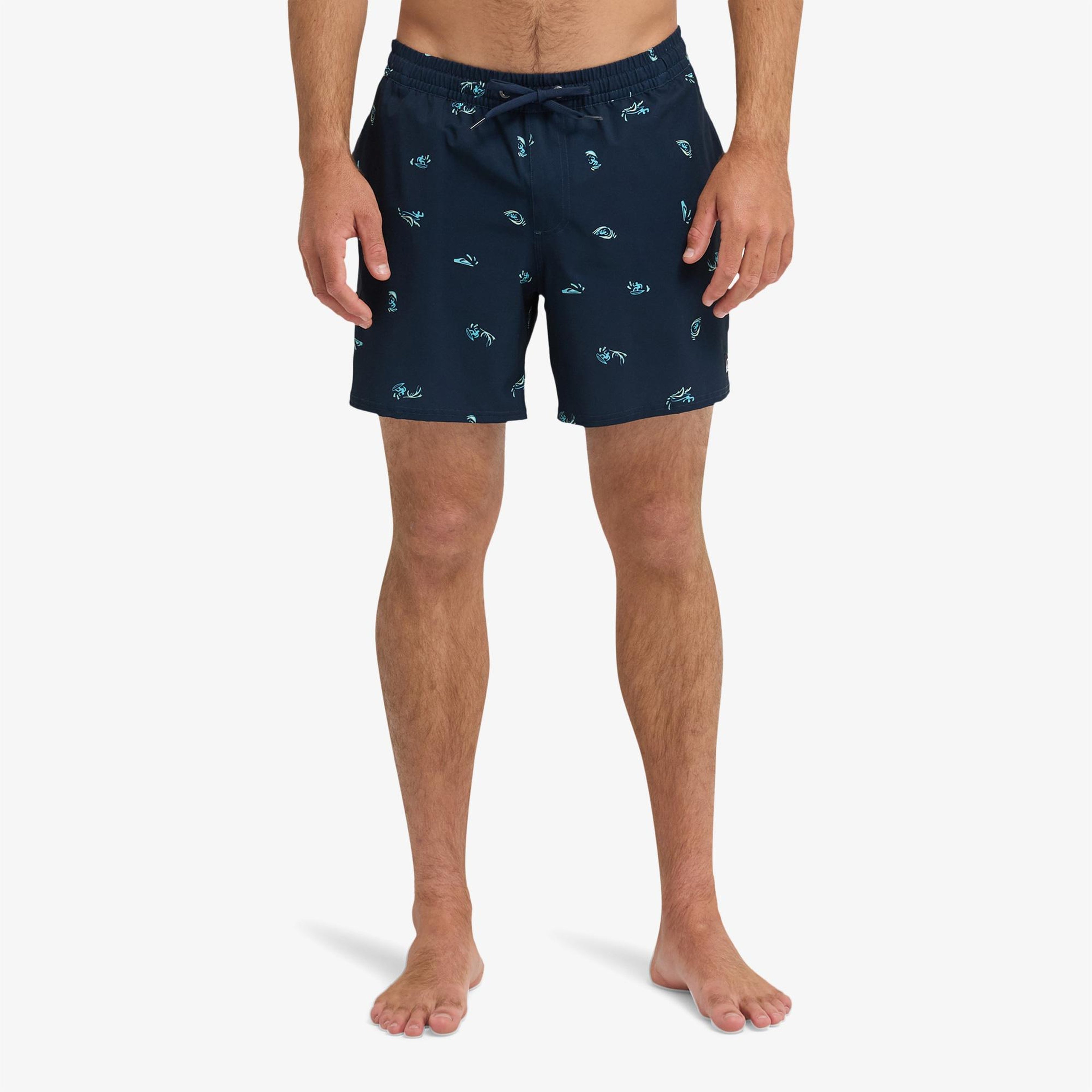 Quiksilver Stretch Printed Erkek Lacivert Deniz Şortu