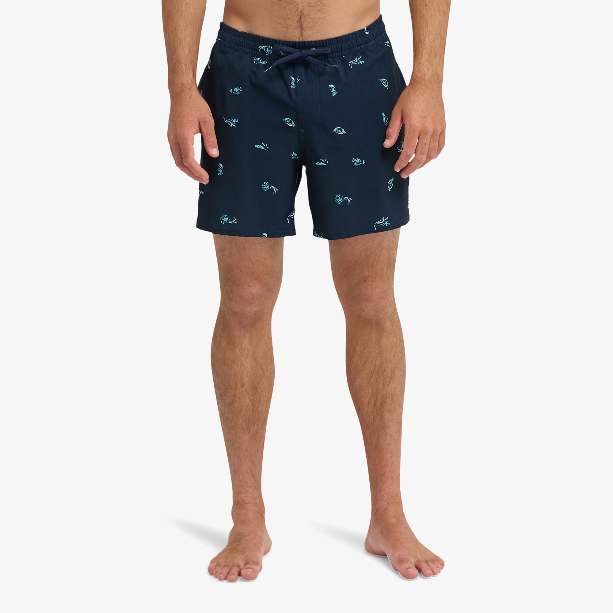 Quiksilver Stretch Printed Erkek Lacivert Deniz Şortu