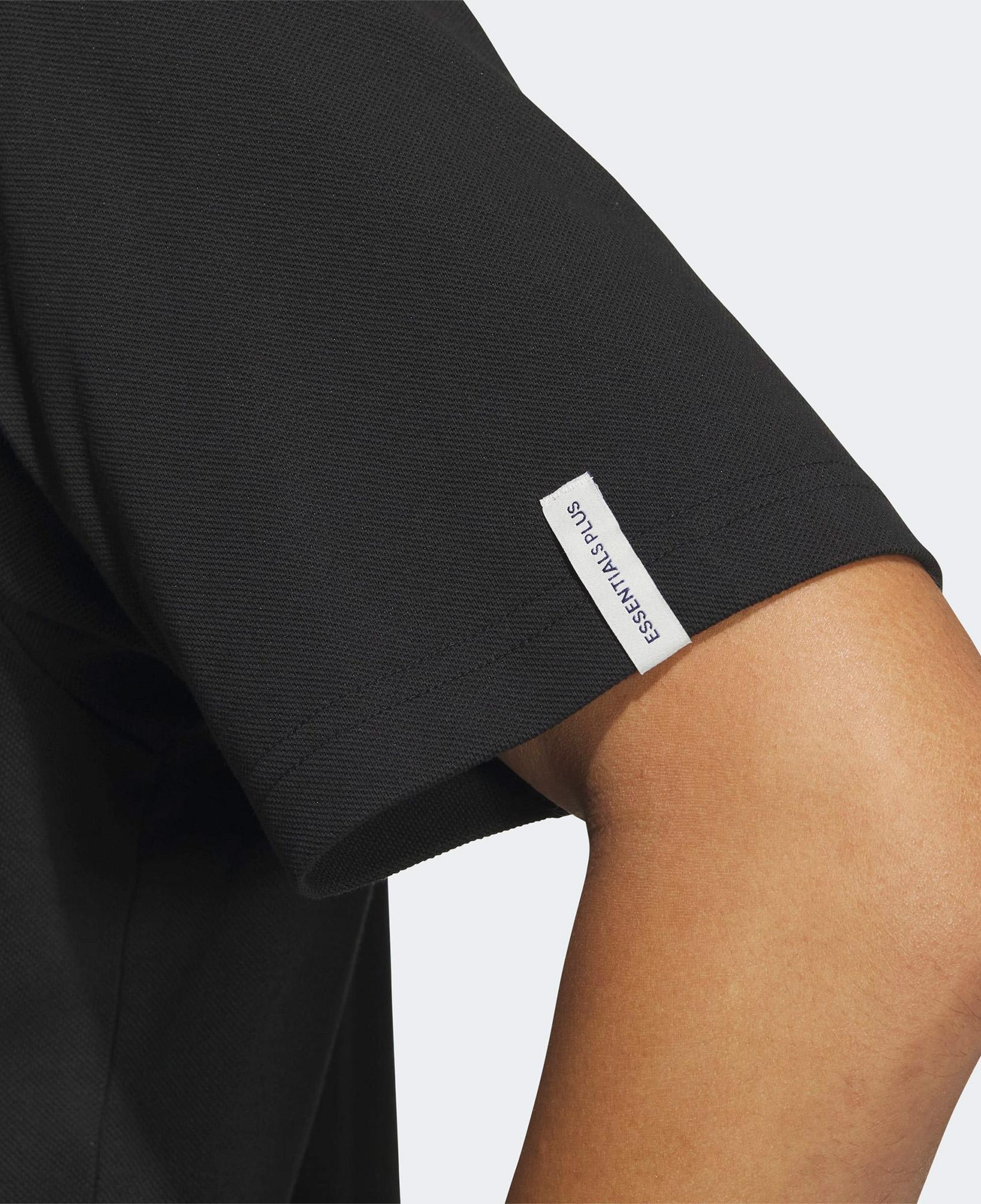 adidas Essentials Plus Bol Kesim Küçük Logolu Kısa Kollu Erkek Siyah Polo T-Shirt