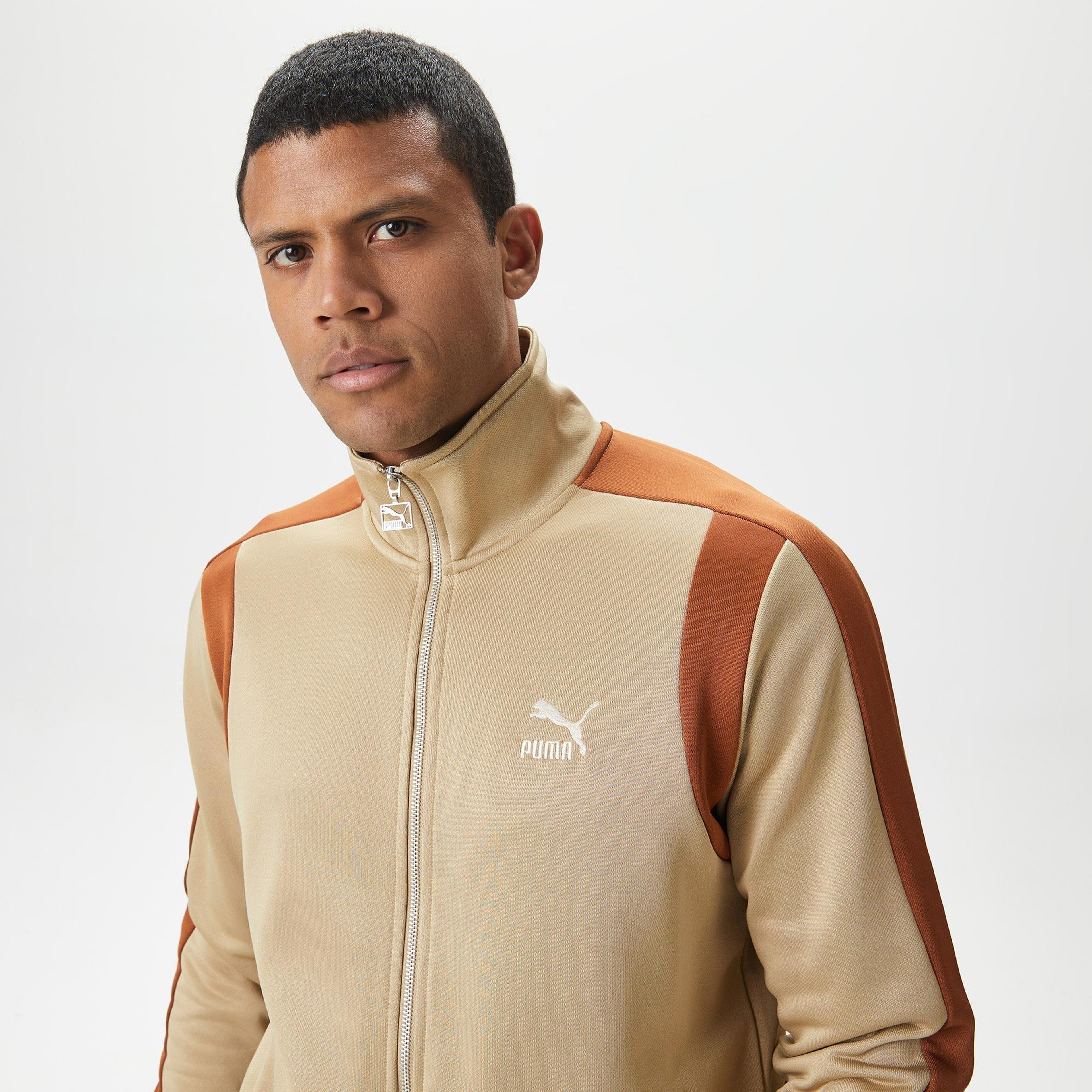 Puma T7 Track Erkek Bej Eşofman Üstü
