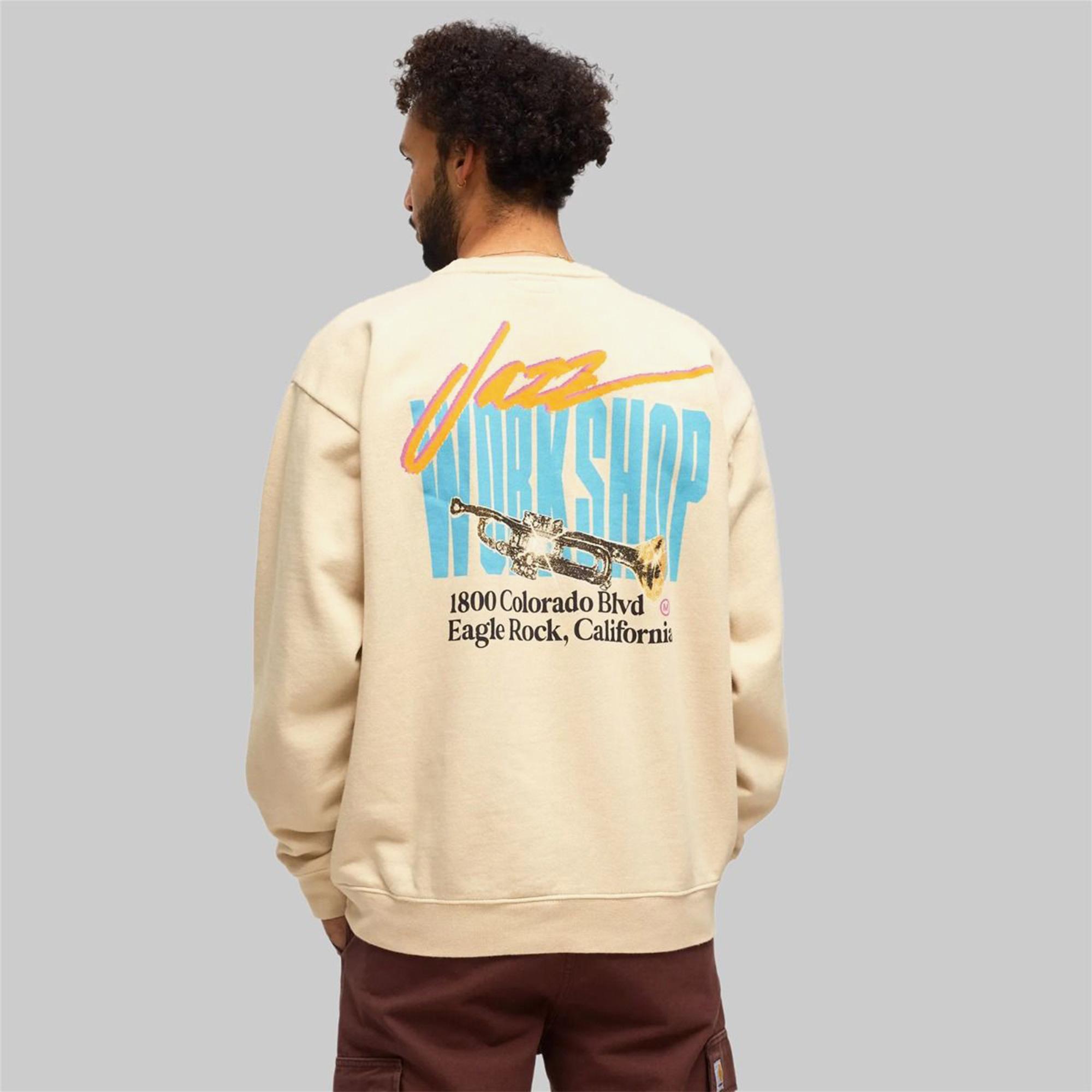 Market Vintage Wash Crewneck Erkek Bej Sweatshirt