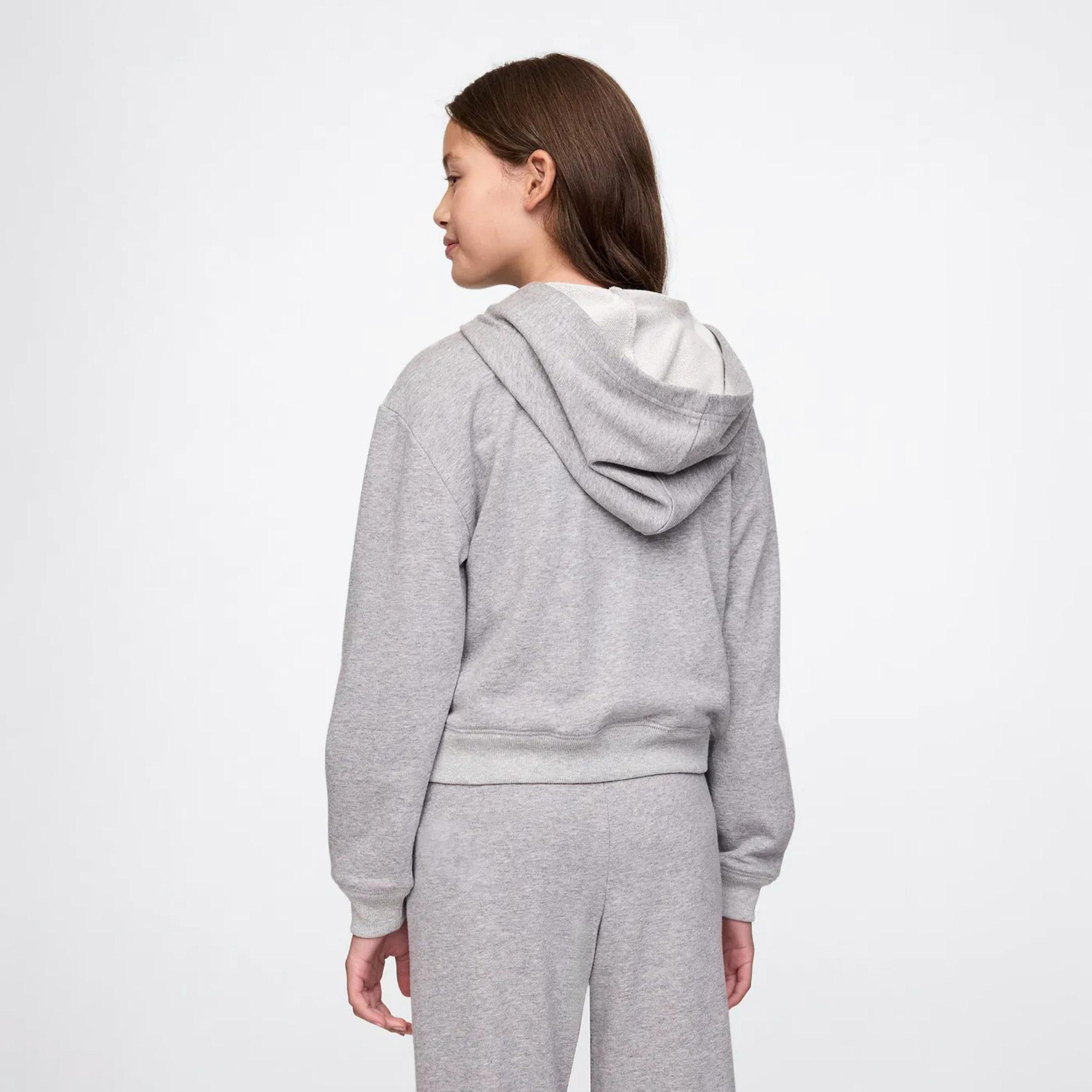 Gap V-Frch Logo Çocuk Gri Sweatshirt