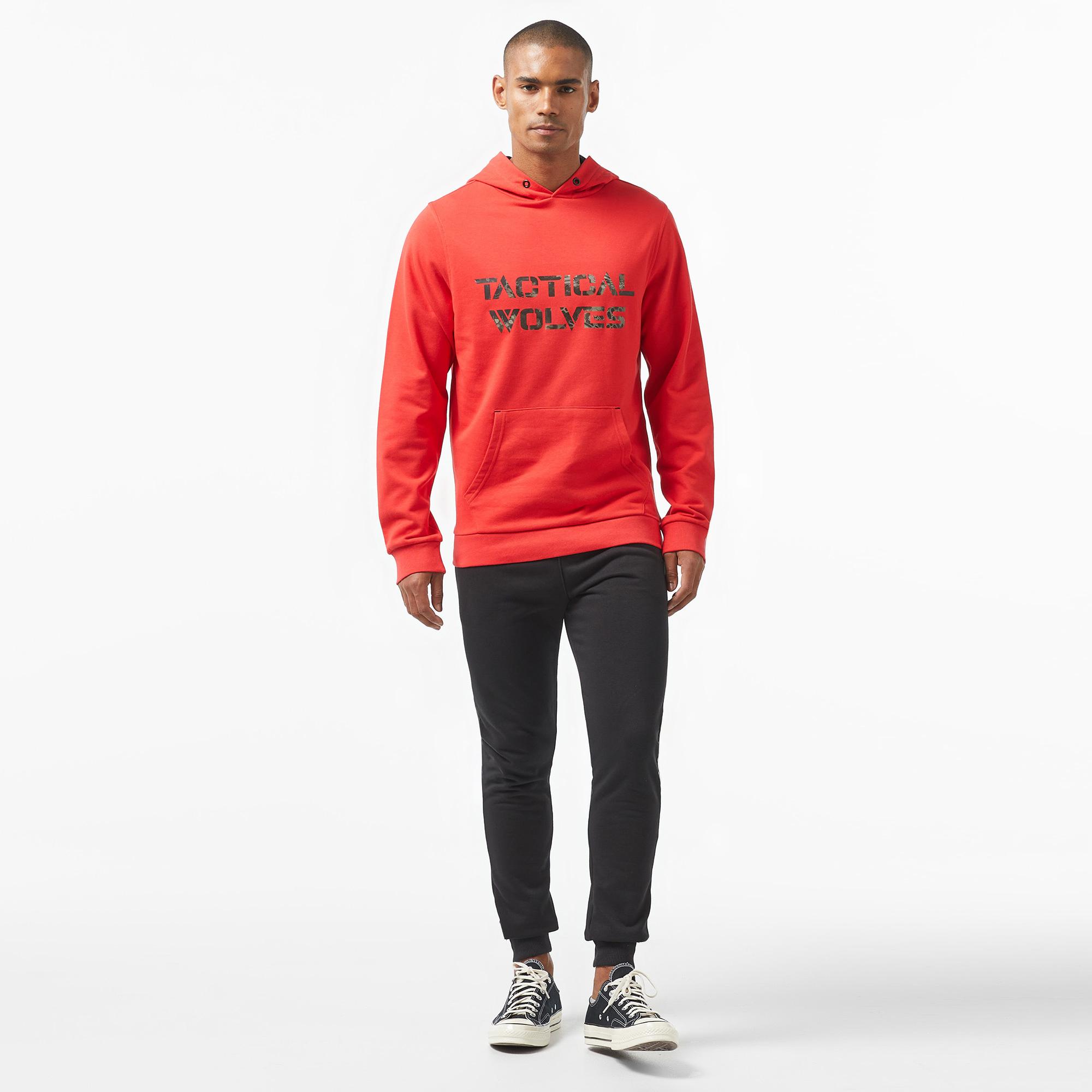 Tactical Wolves Oversize Kryptek Kamo Erkek Kırmızı Hoodie