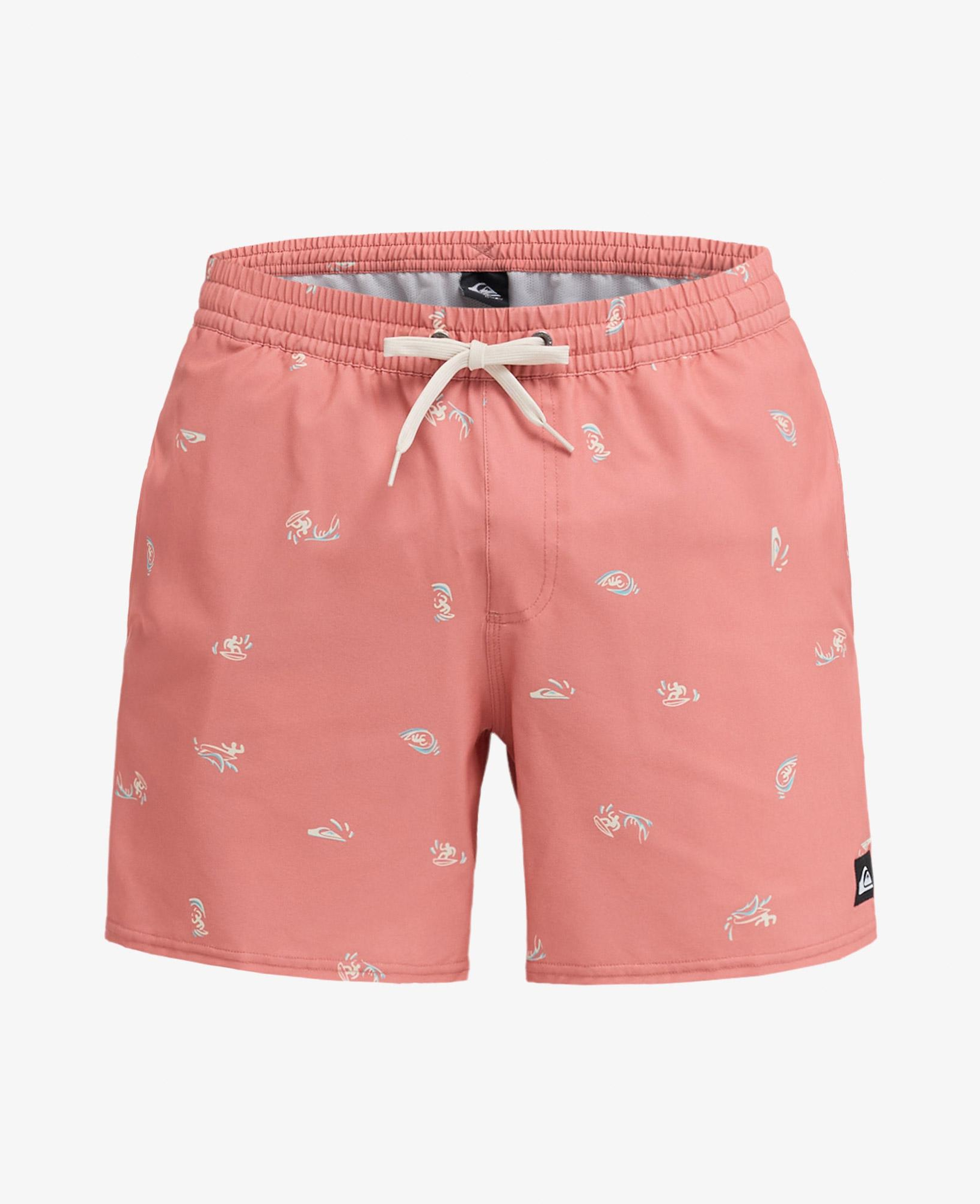 QuiksiStretch Printed Erkek Pembe Deniz Şortu