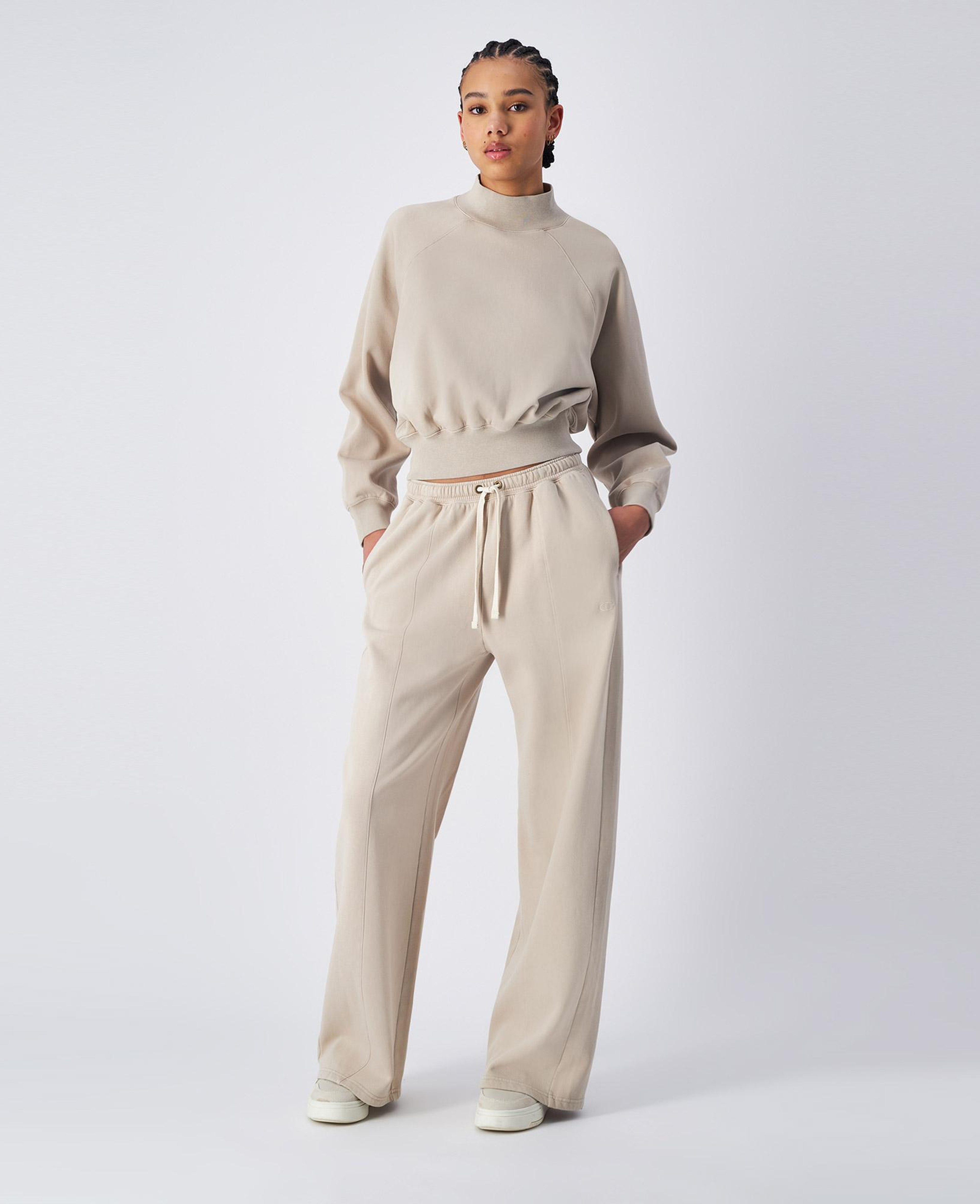 Champion Mock Turtle Neck Long Sleeves Kadın Krem Sweatshirt
