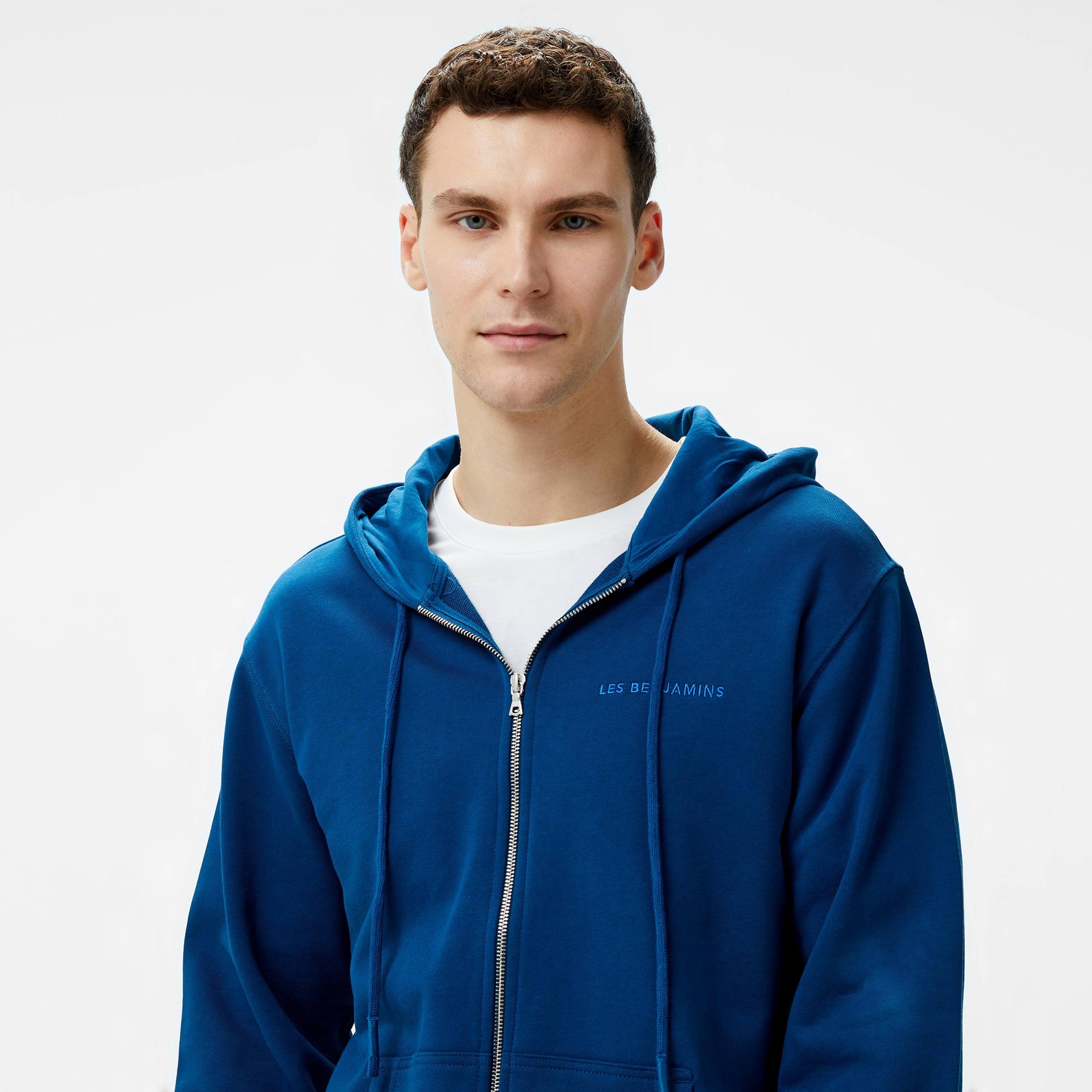 Les Benjamins Zip 302 Erkek Lacivert Hoodie