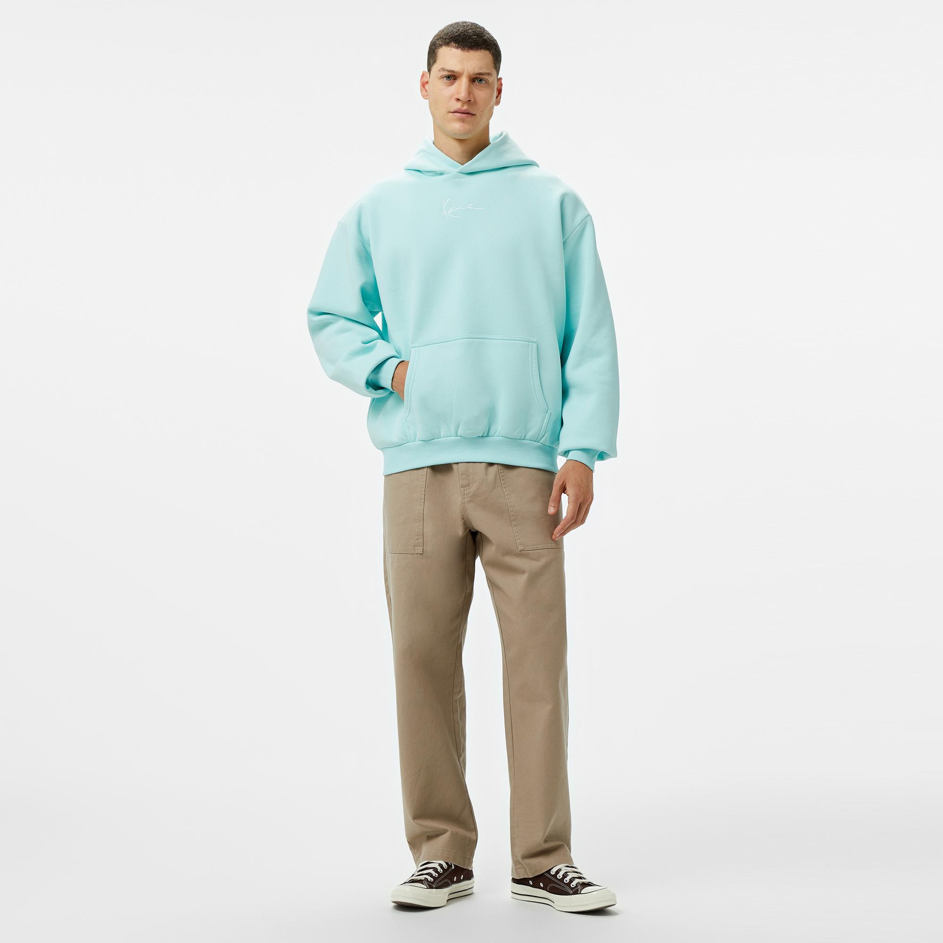 Karl Kani Small Signature Essential Os Erkek Turkuaz Hoodie