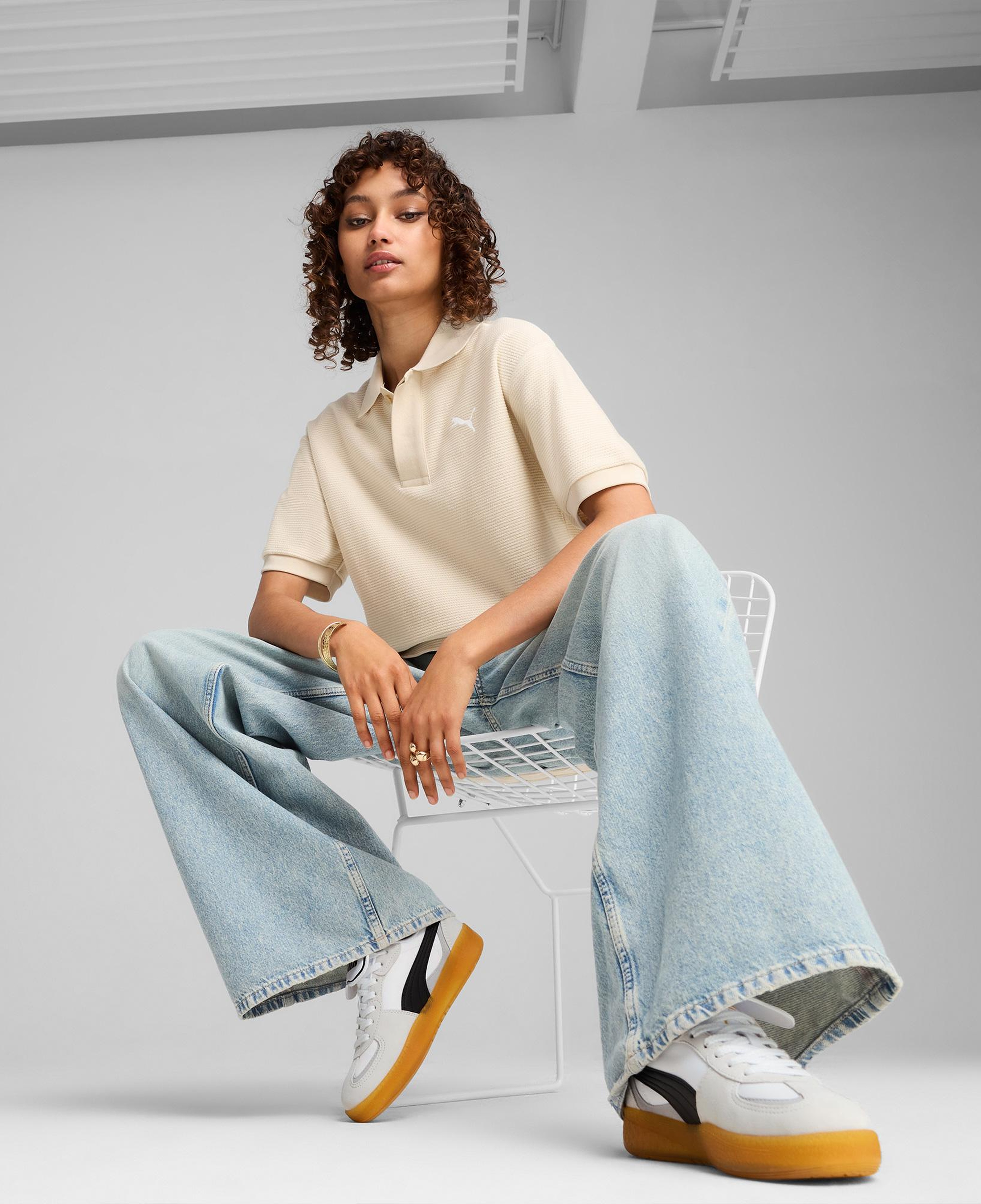 Puma Premium Ess Jacquard Erkek Krem Polo