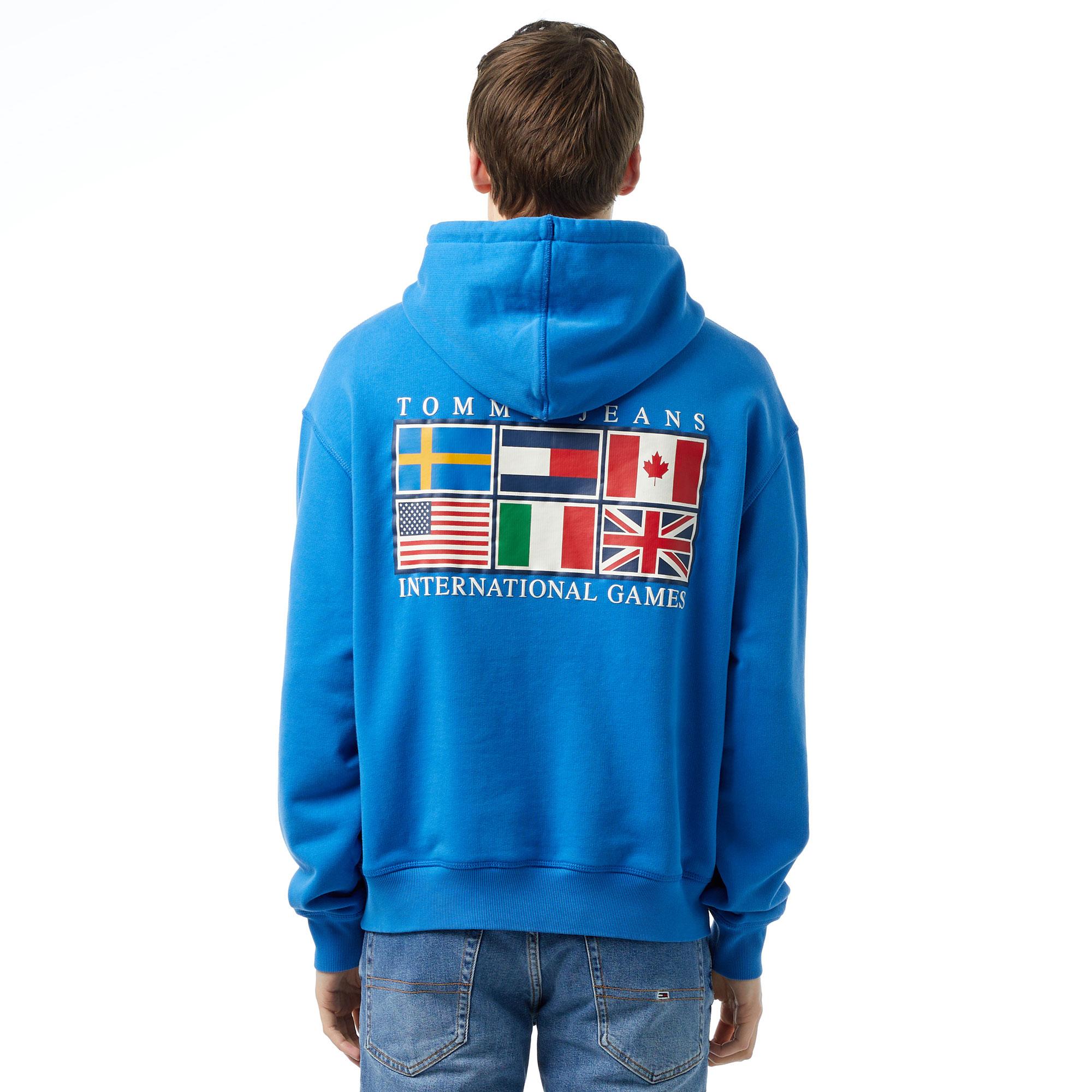 Tommy Jeans Tju Archive Games Unisex Mavi Hoodie