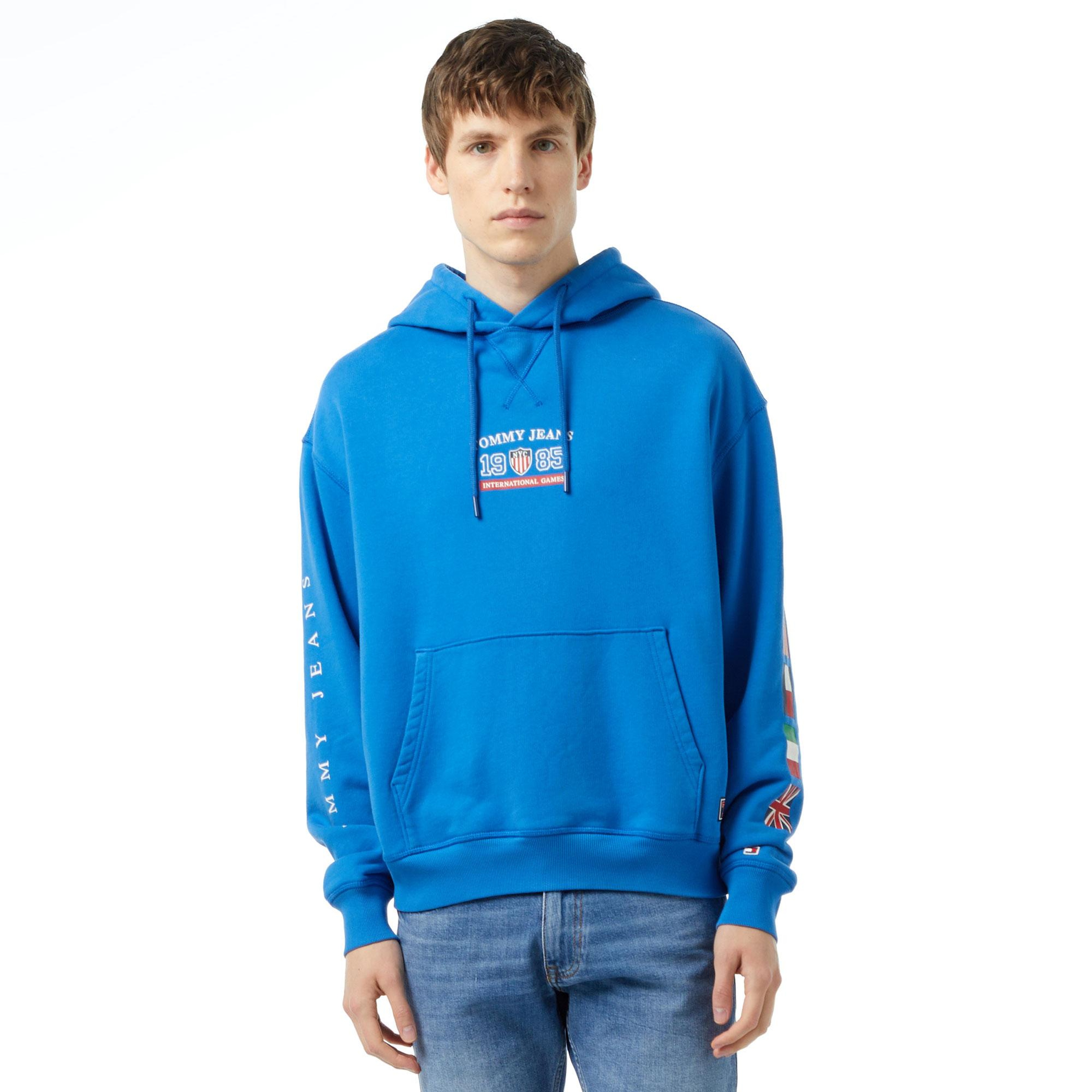 Tommy Jeans Tju Archive Games Unisex Mavi Hoodie