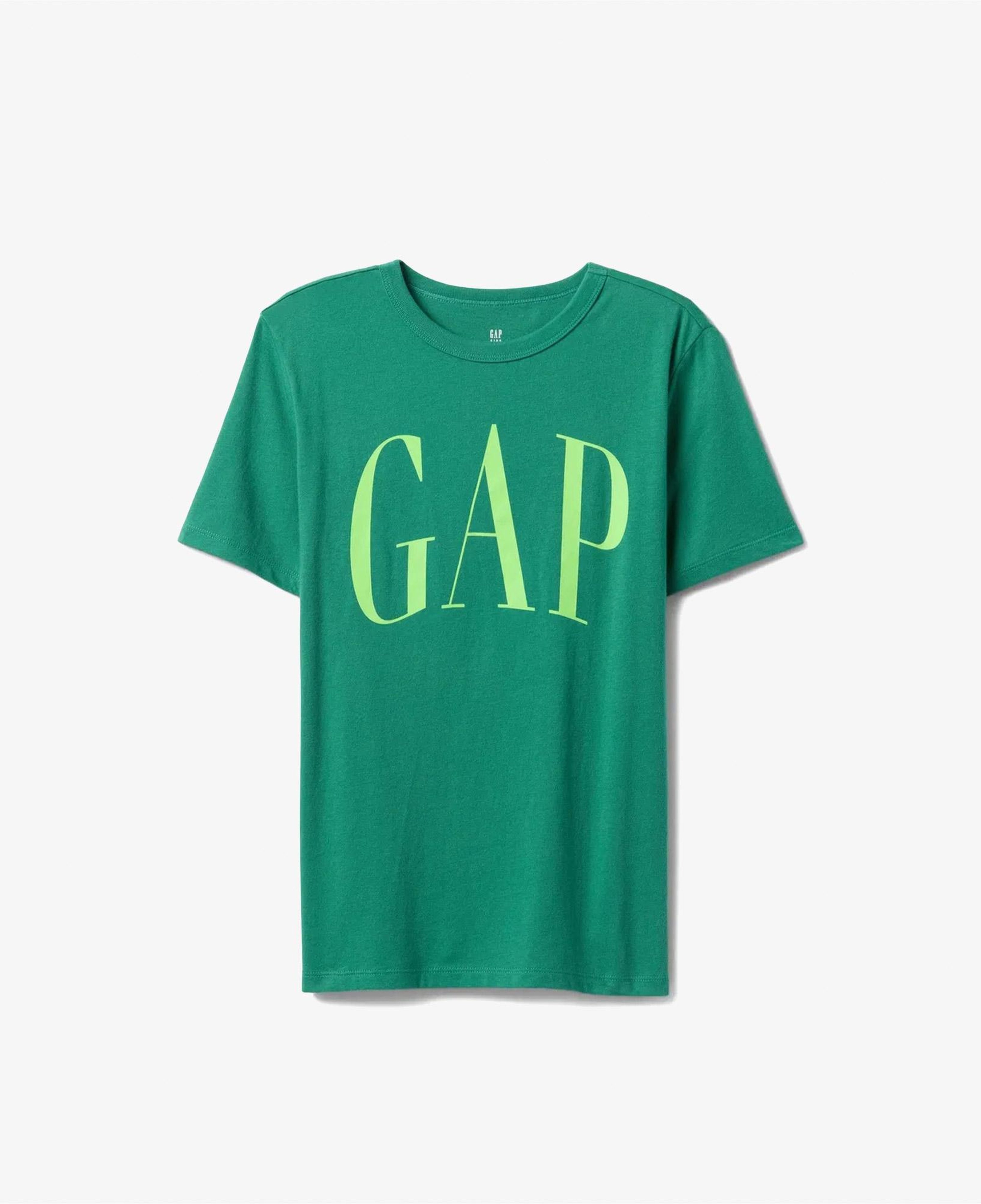 Gap V-Frch Logo Arch Çocuk Yeşil T-Shirt