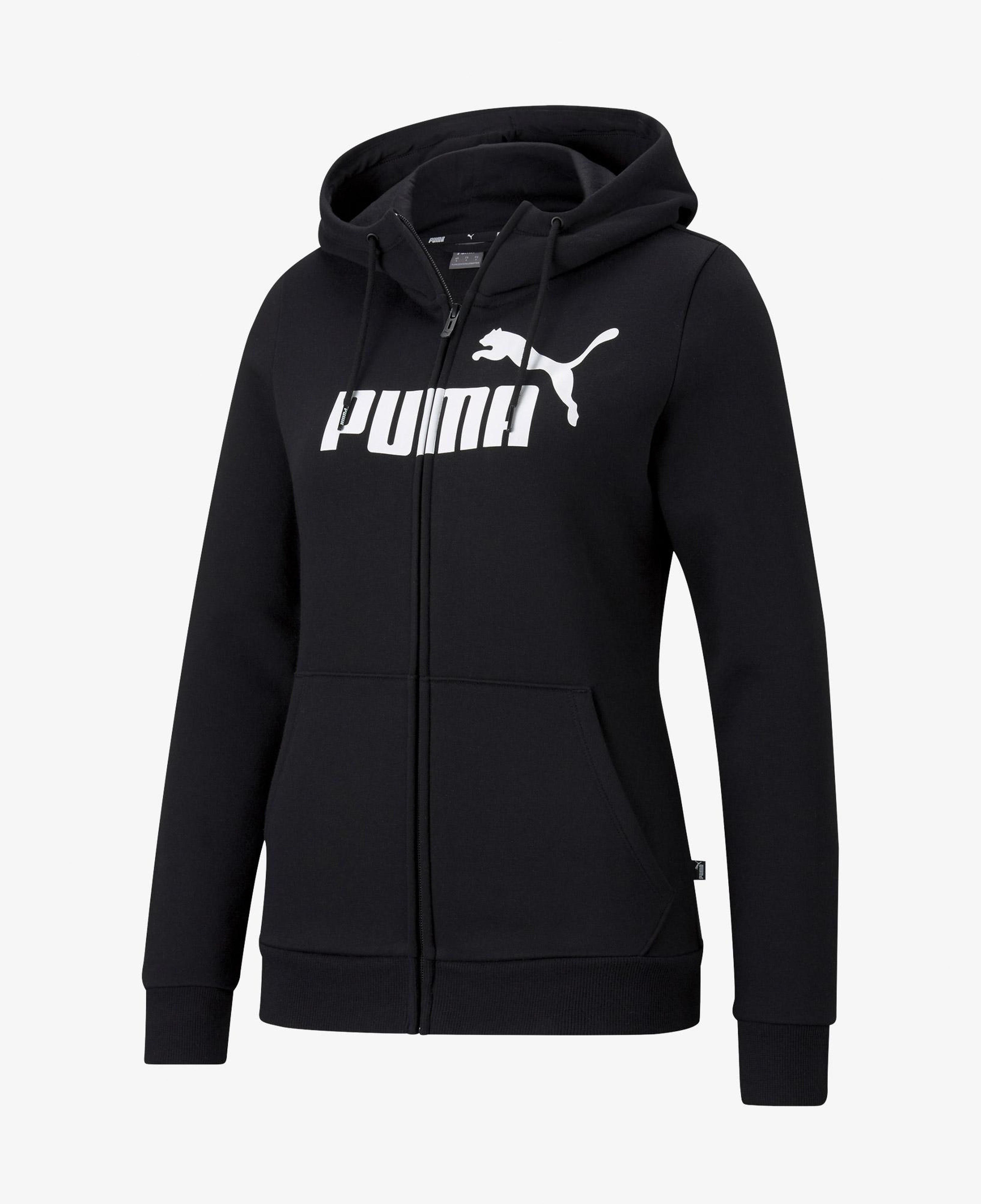 Puma Essentials Logo Full Zip Kadın Siyah Sweatshirt
